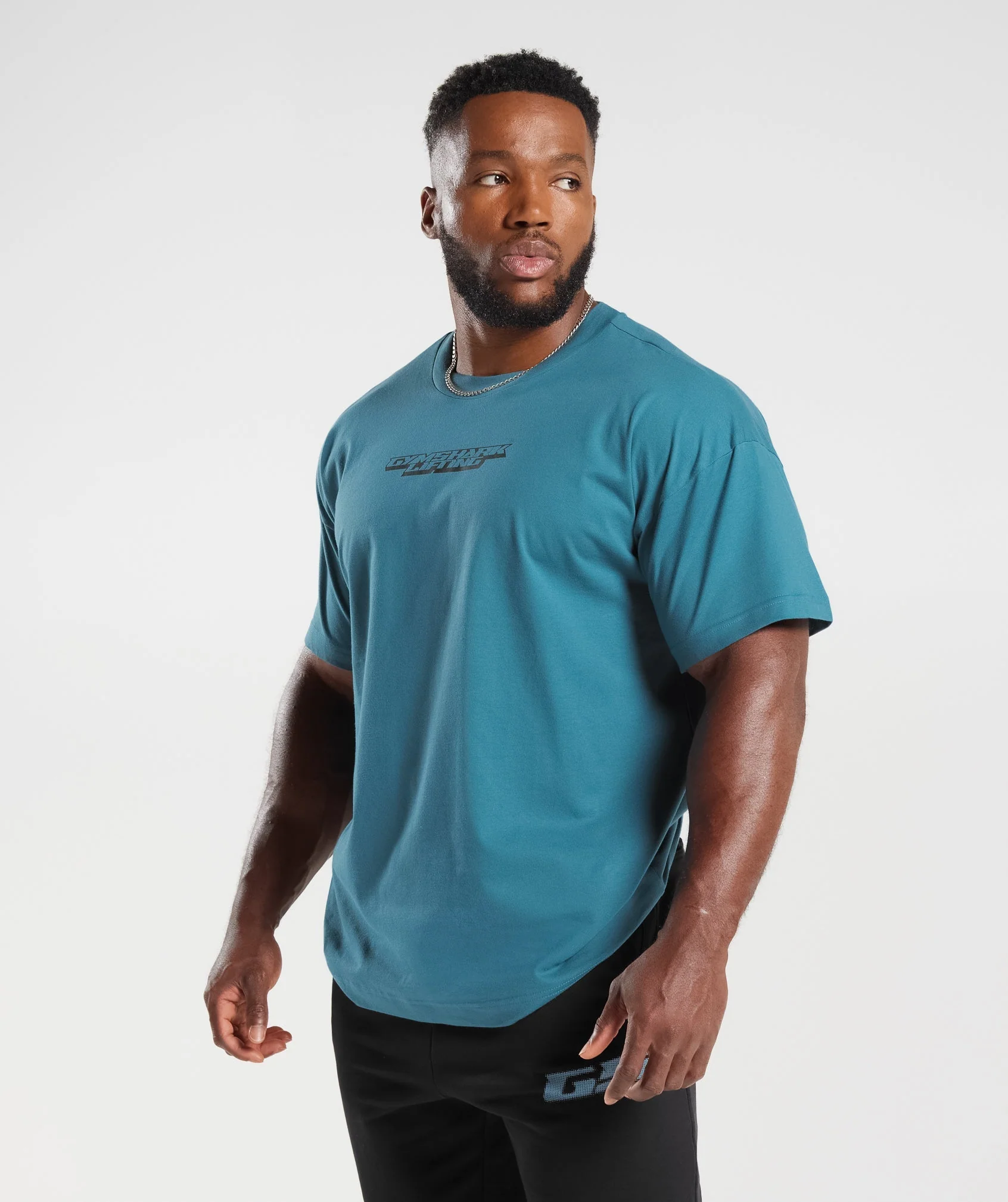 Gymshark Intergalactic Lifting Oversized T-Shirt - Terrace Blue - Image 3