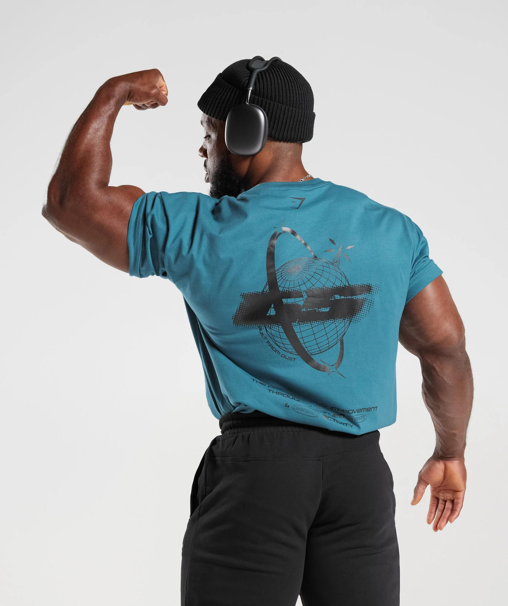 Gymshark Intergalactic Lifting Oversized T-Shirt - Terrace Blue - Image 4