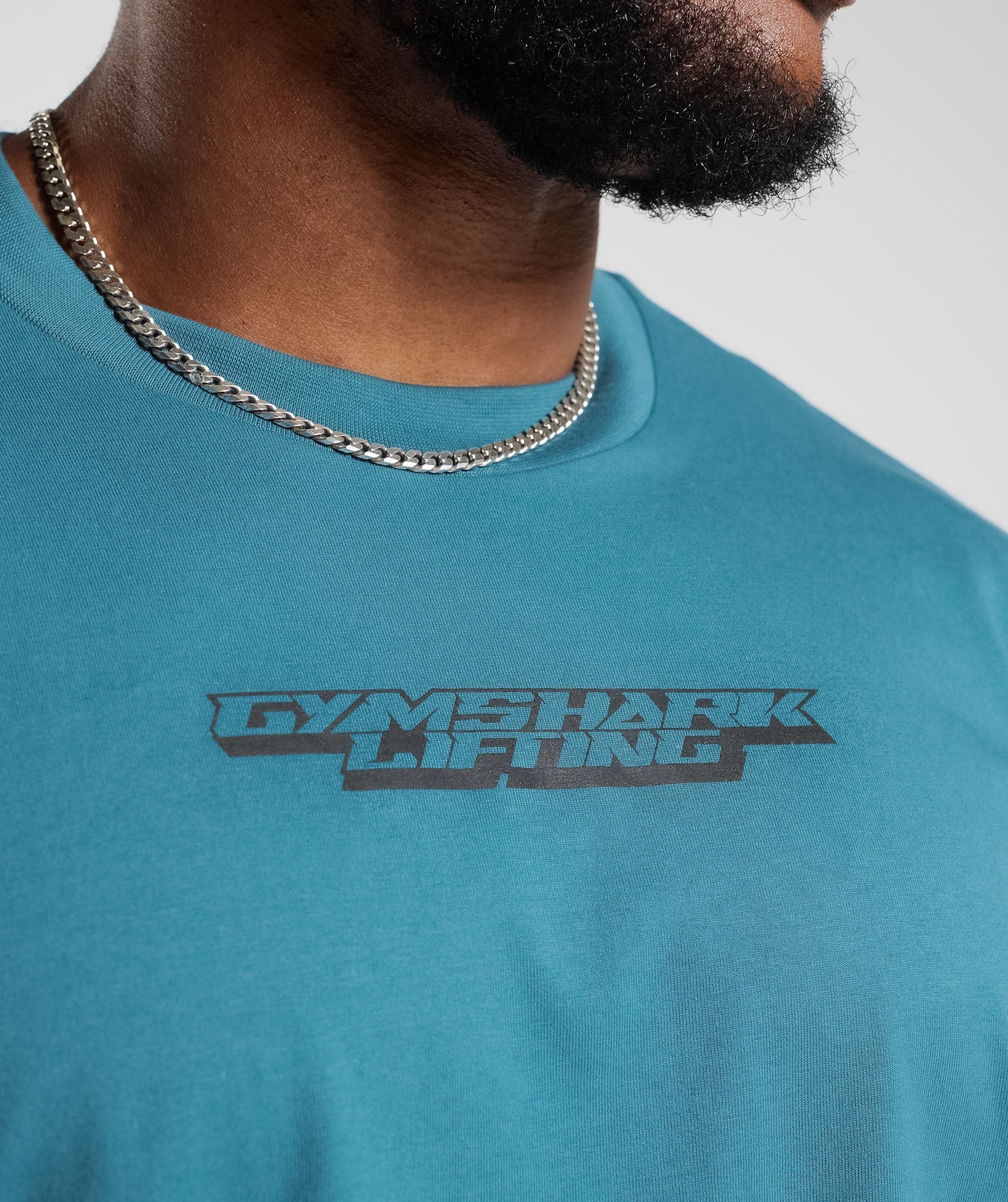 Gymshark Intergalactic Lifting Oversized T-Shirt - Terrace Blue - Image 6