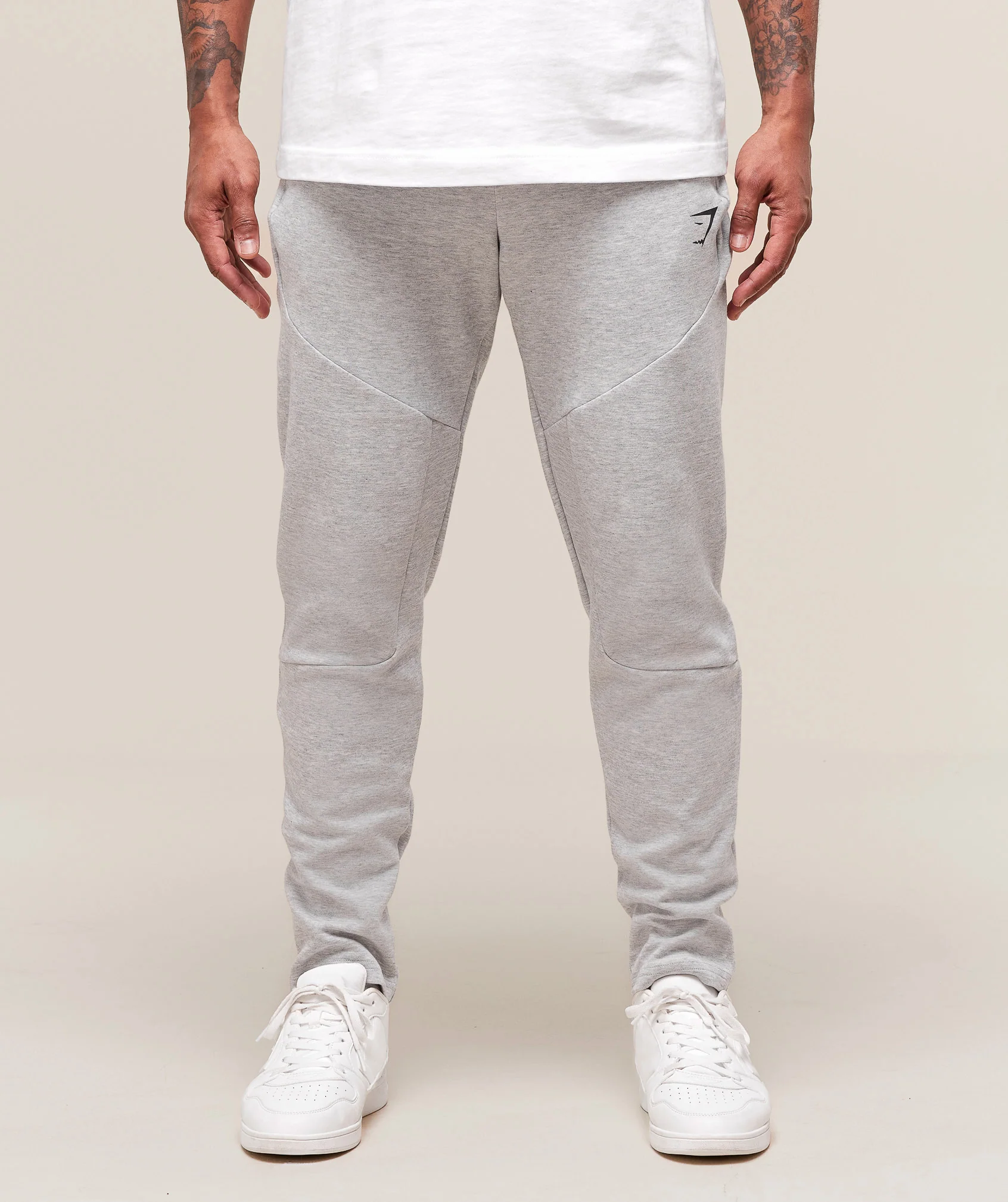 Gymshark Interlock Tech Joggers - Light Grey Core Marl