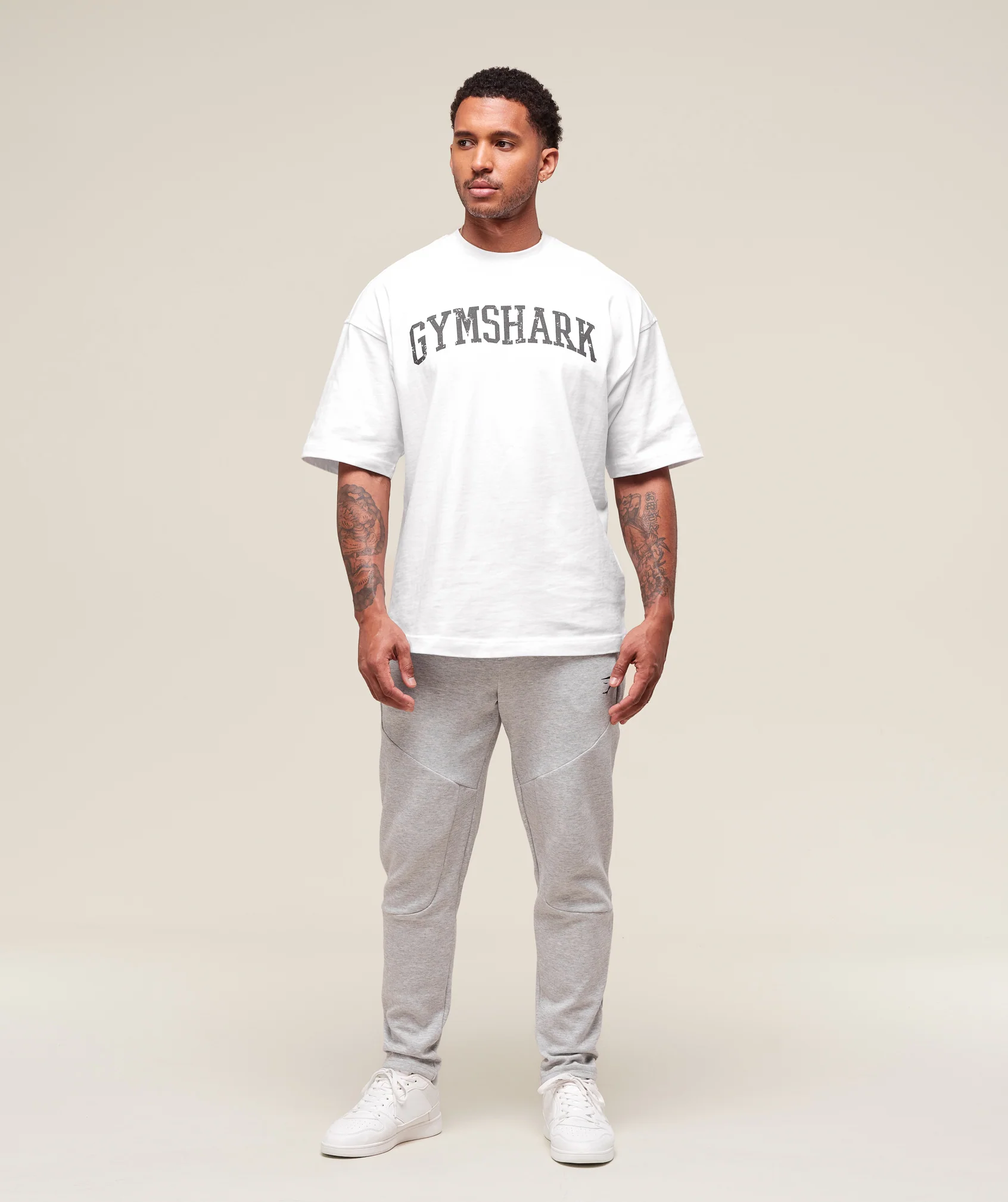 Gymshark Interlock Tech Joggers - Light Grey Core Marl - Image 6
