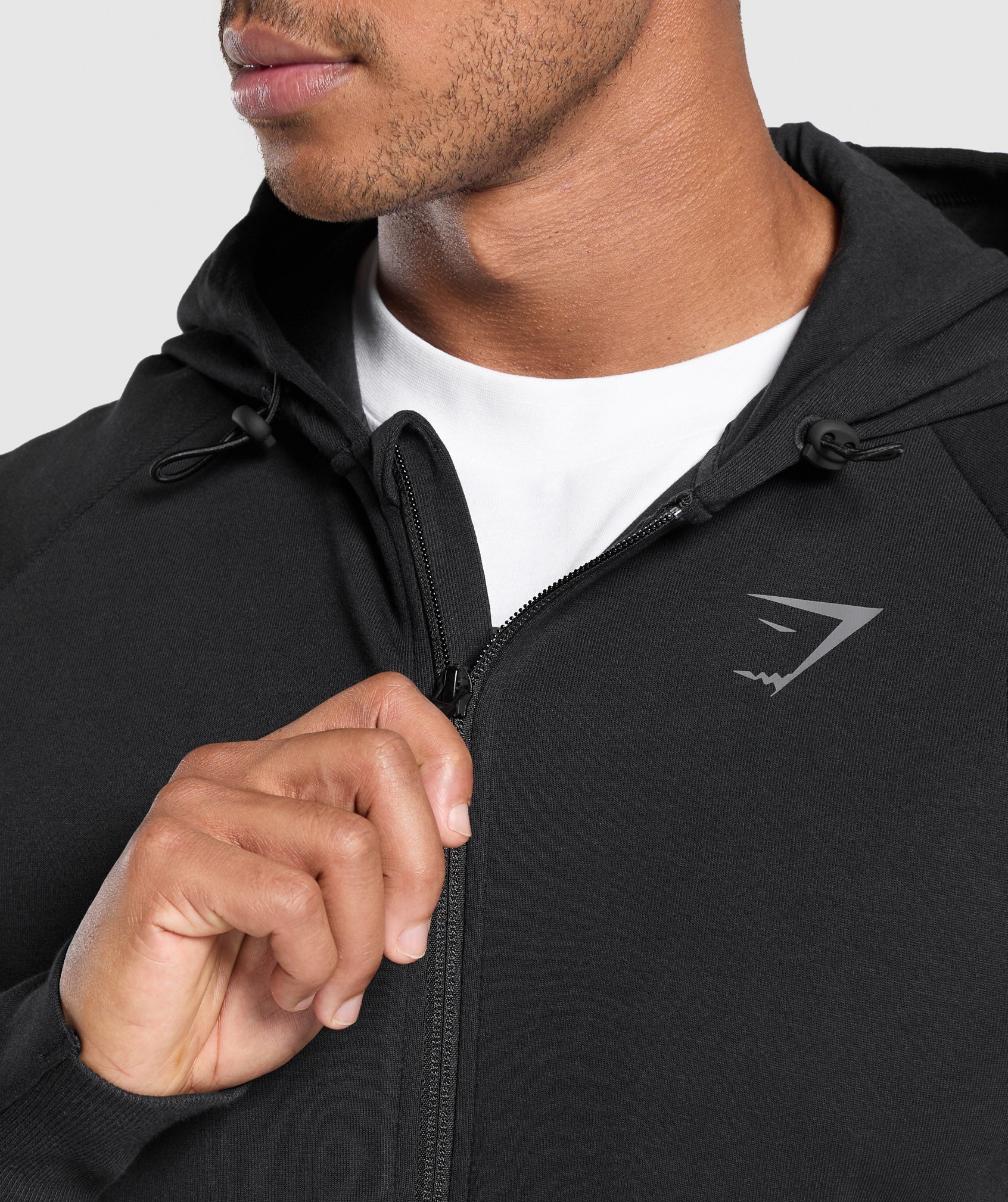 Gymshark Interlock Tech Zip Up Hoodie - Black - Image 6