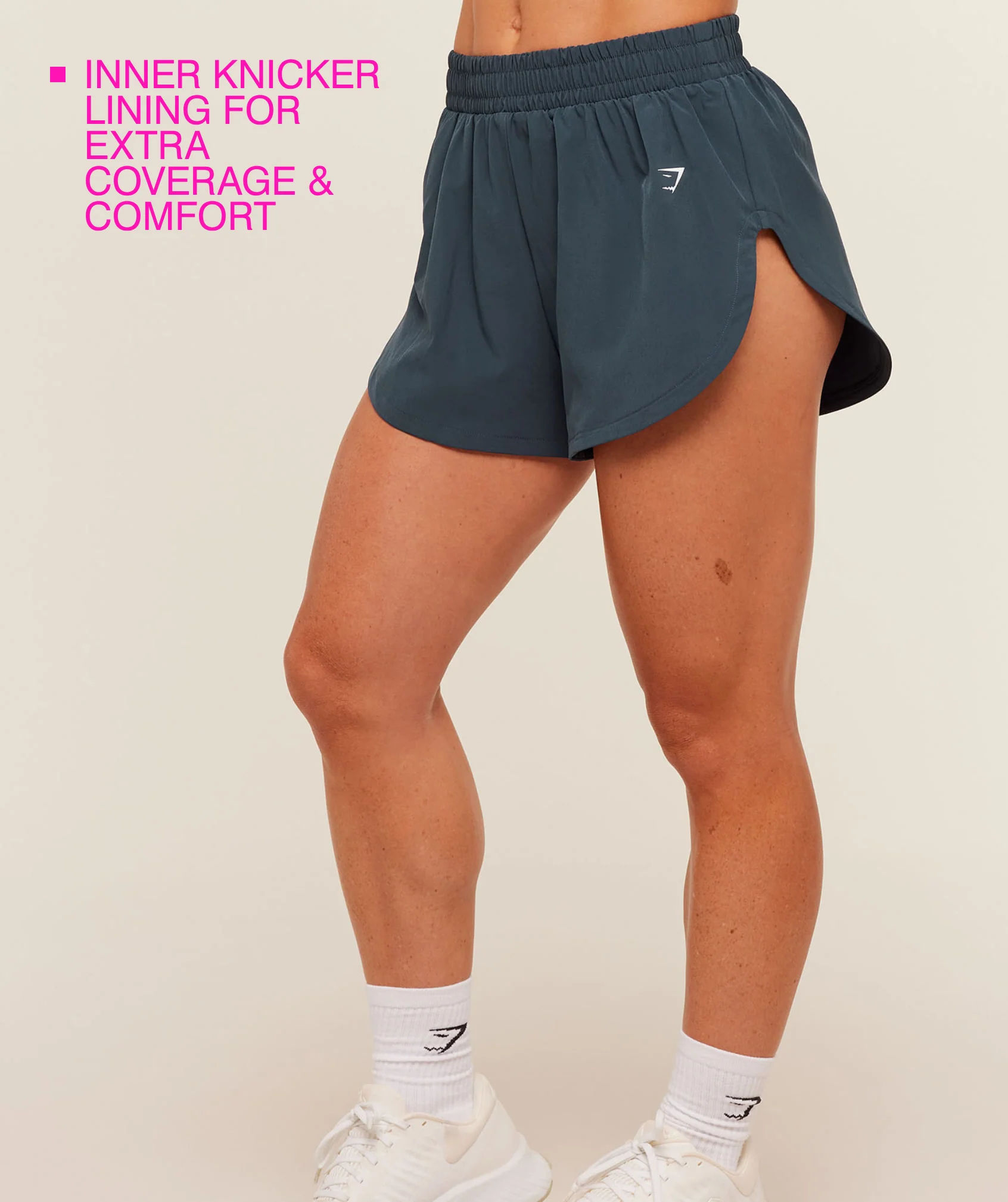 Gymshark Interval High Leg Shorts - Stealth Blue - Image 2