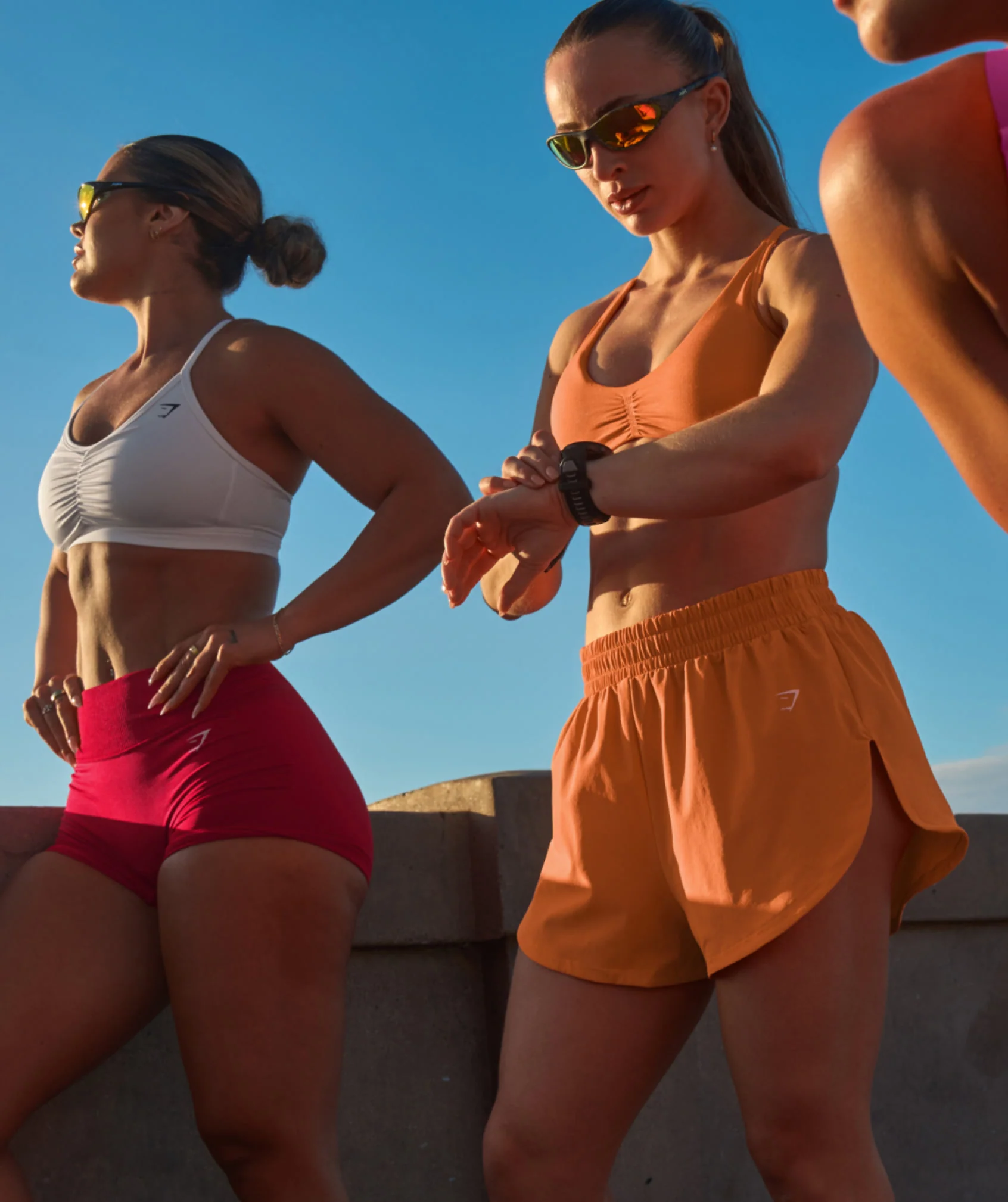 Gymshark Interval High Leg Shorts - Dayglow Peach - Image 2
