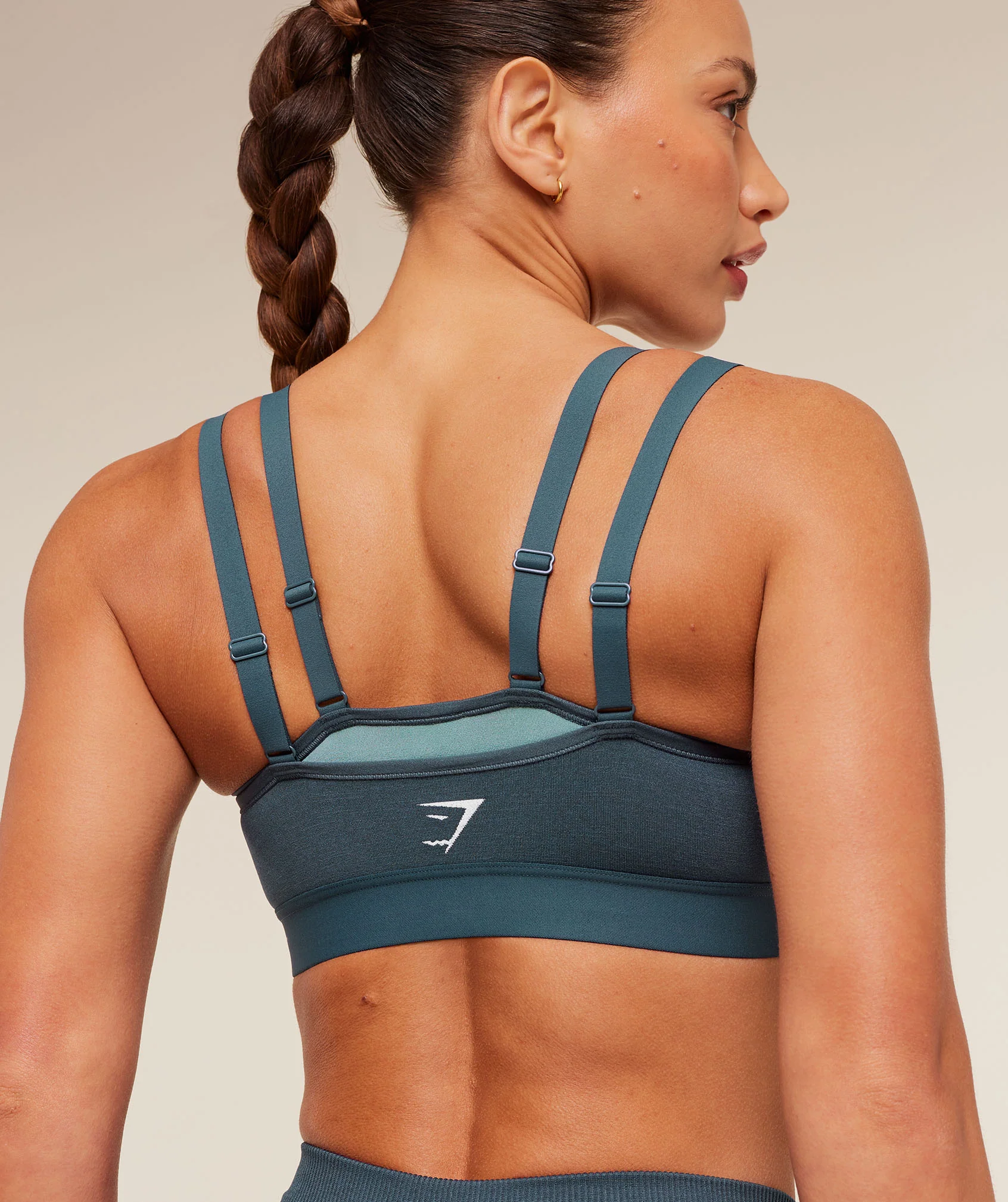 Gymshark Interval Seamless Medium Support Sports Bra - Stealth Blue/Storm Blue - Image 8