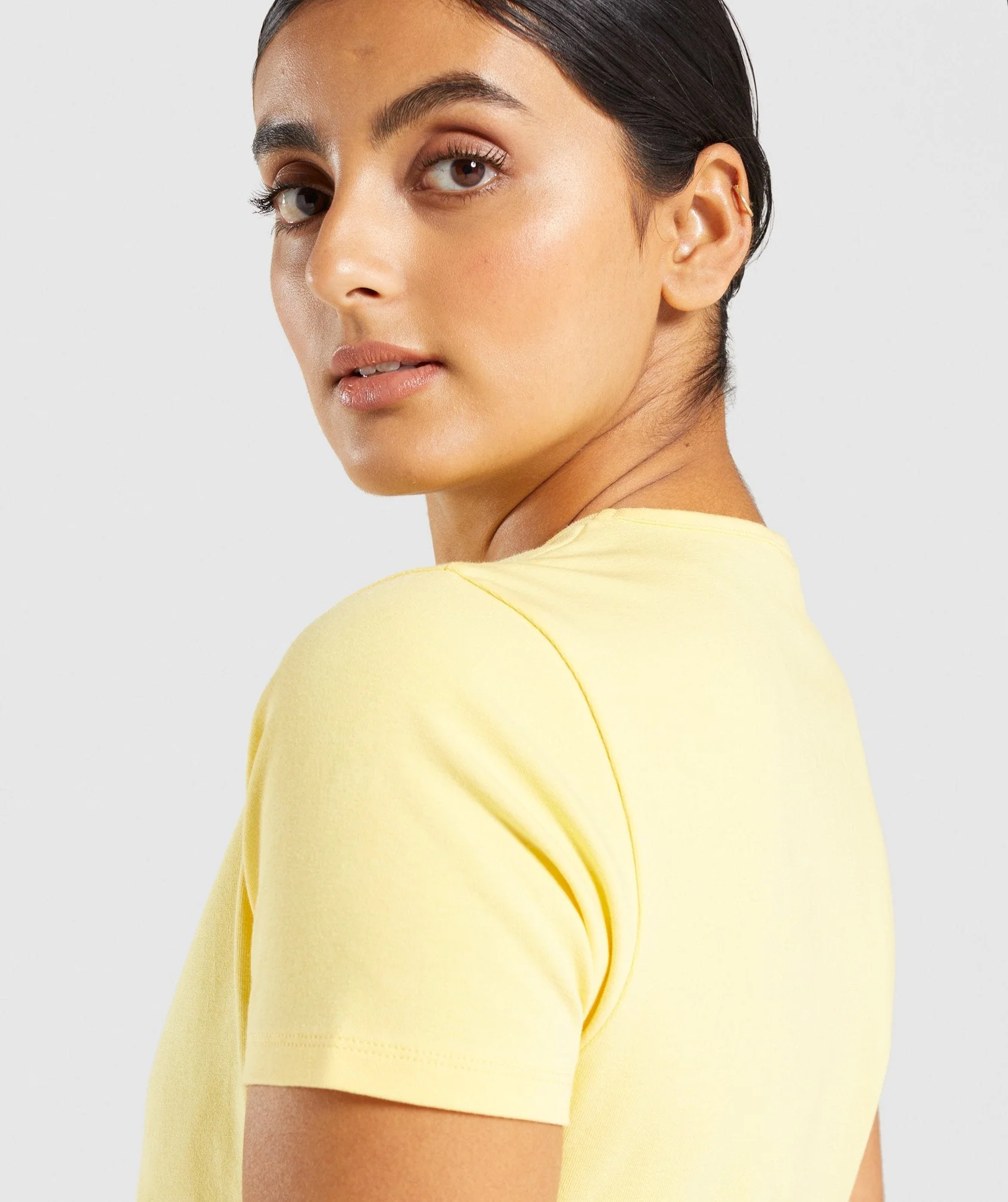 Gymshark Italic Graphic Crop Top - Yellow - Image 6