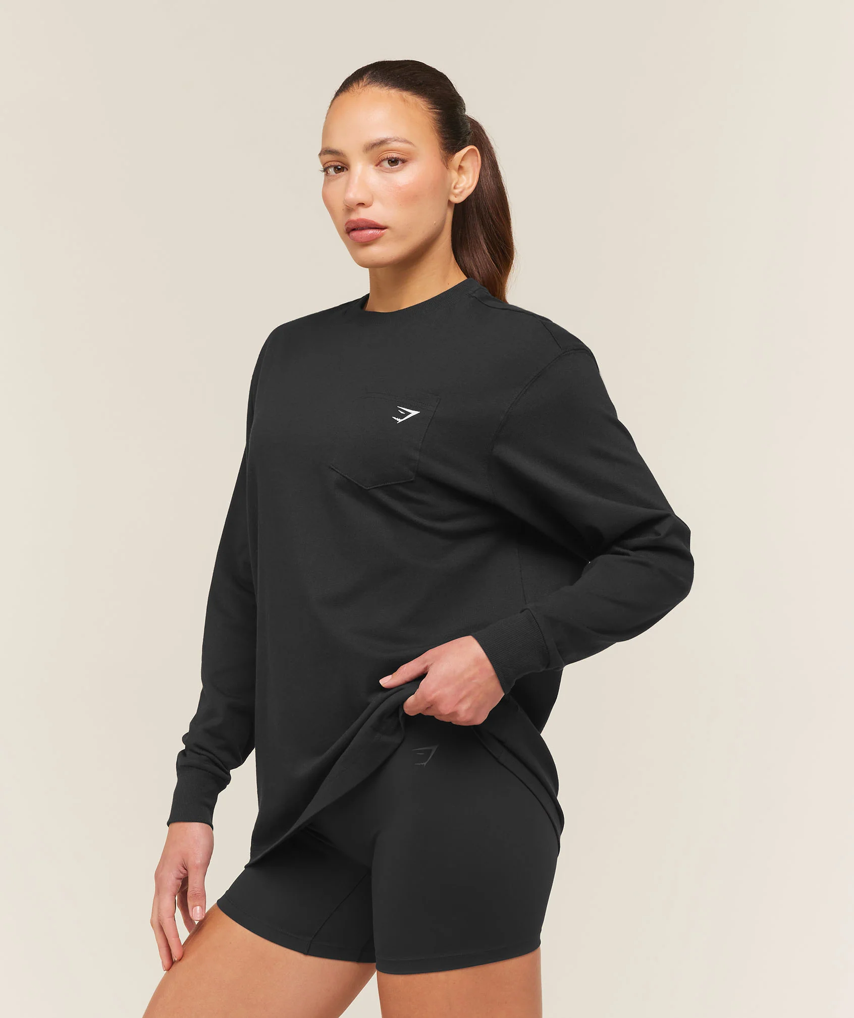 Gymshark Juicy Peach Long Sleeve T-Shirt - Black - Image 4