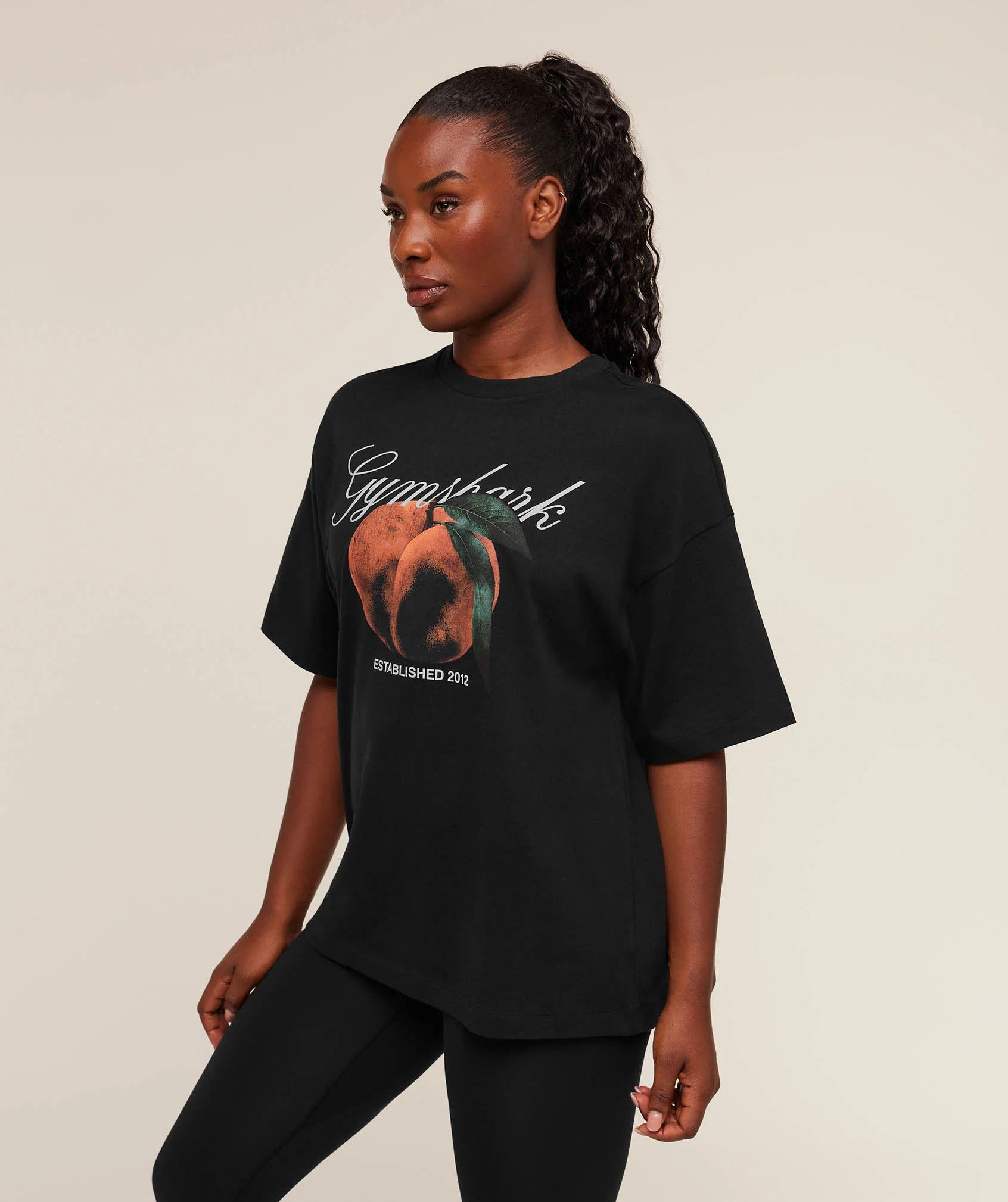 Gymshark Juicy Peach Short Sleeve T-Shirt - Black - Image 3