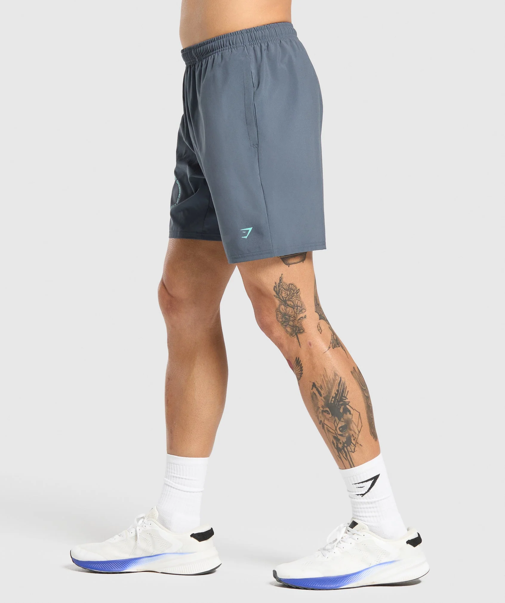 Gymshark Keep Showing Up 7" Shorts - Titanium Blue - Image 4
