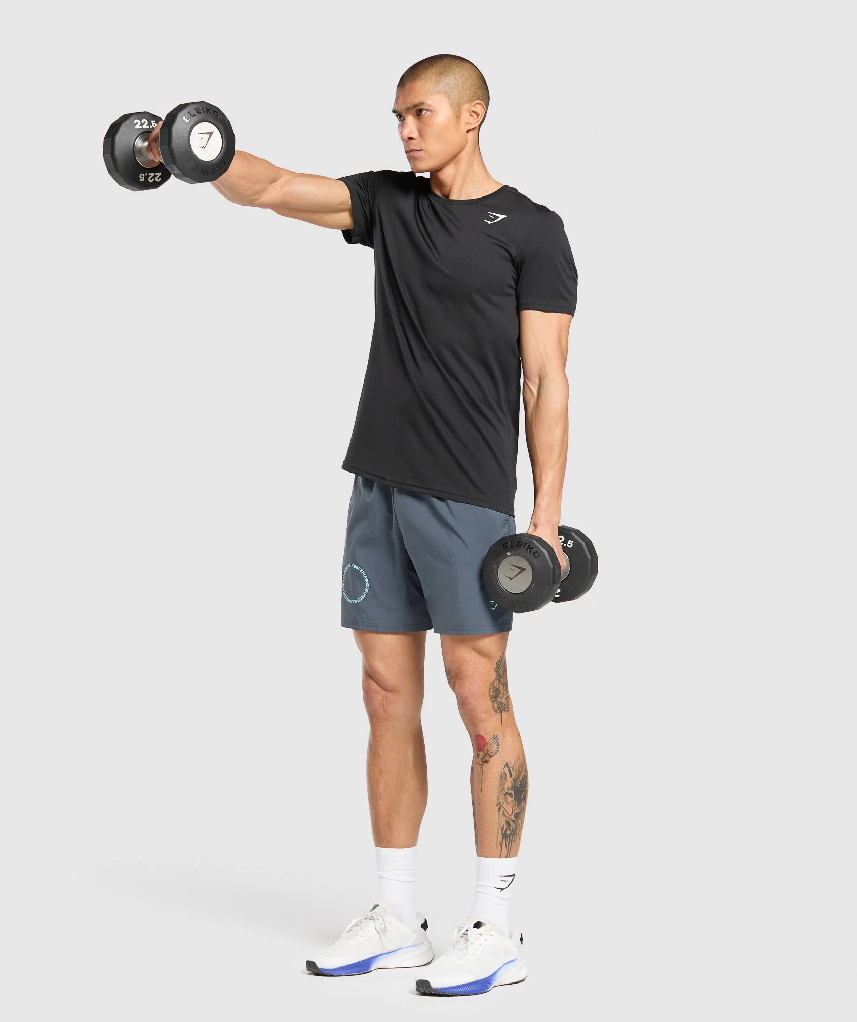 Gymshark Keep Showing Up 7" Shorts - Titanium Blue - Image 5
