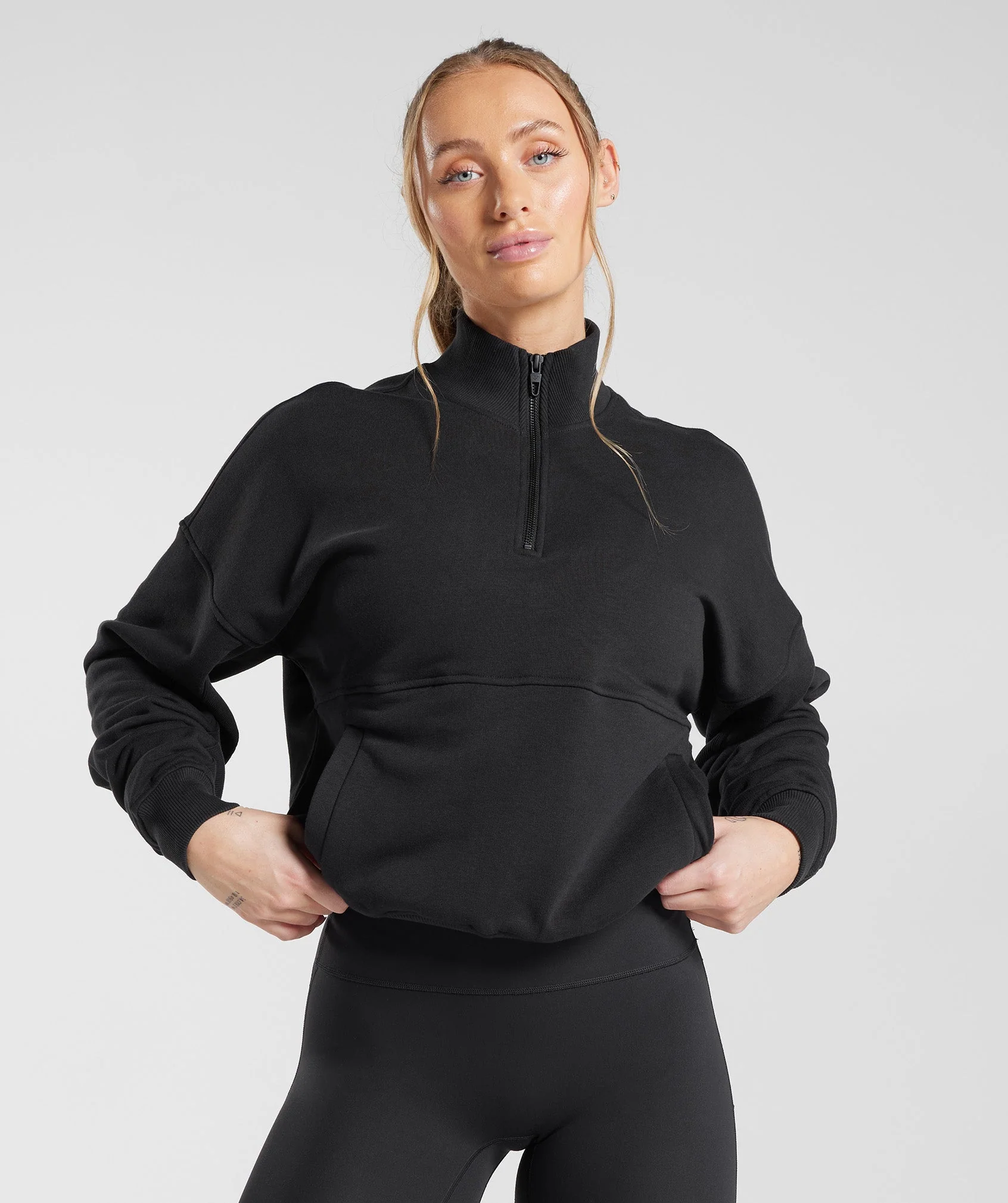 Gymshark Legacy 1/4 Zip Sweatshirt - Black
