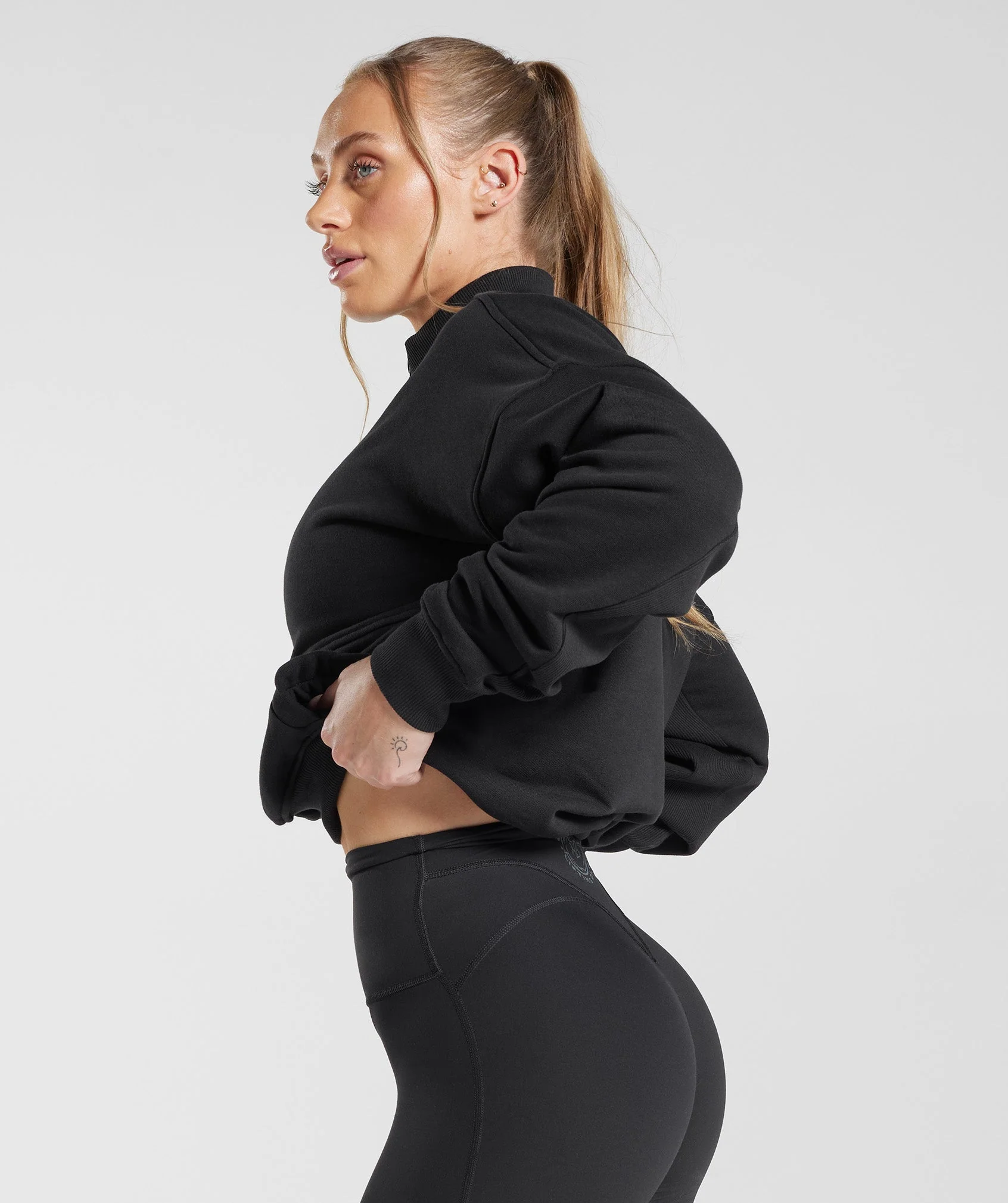 Gymshark Legacy 1/4 Zip Sweatshirt - Black - Image 3