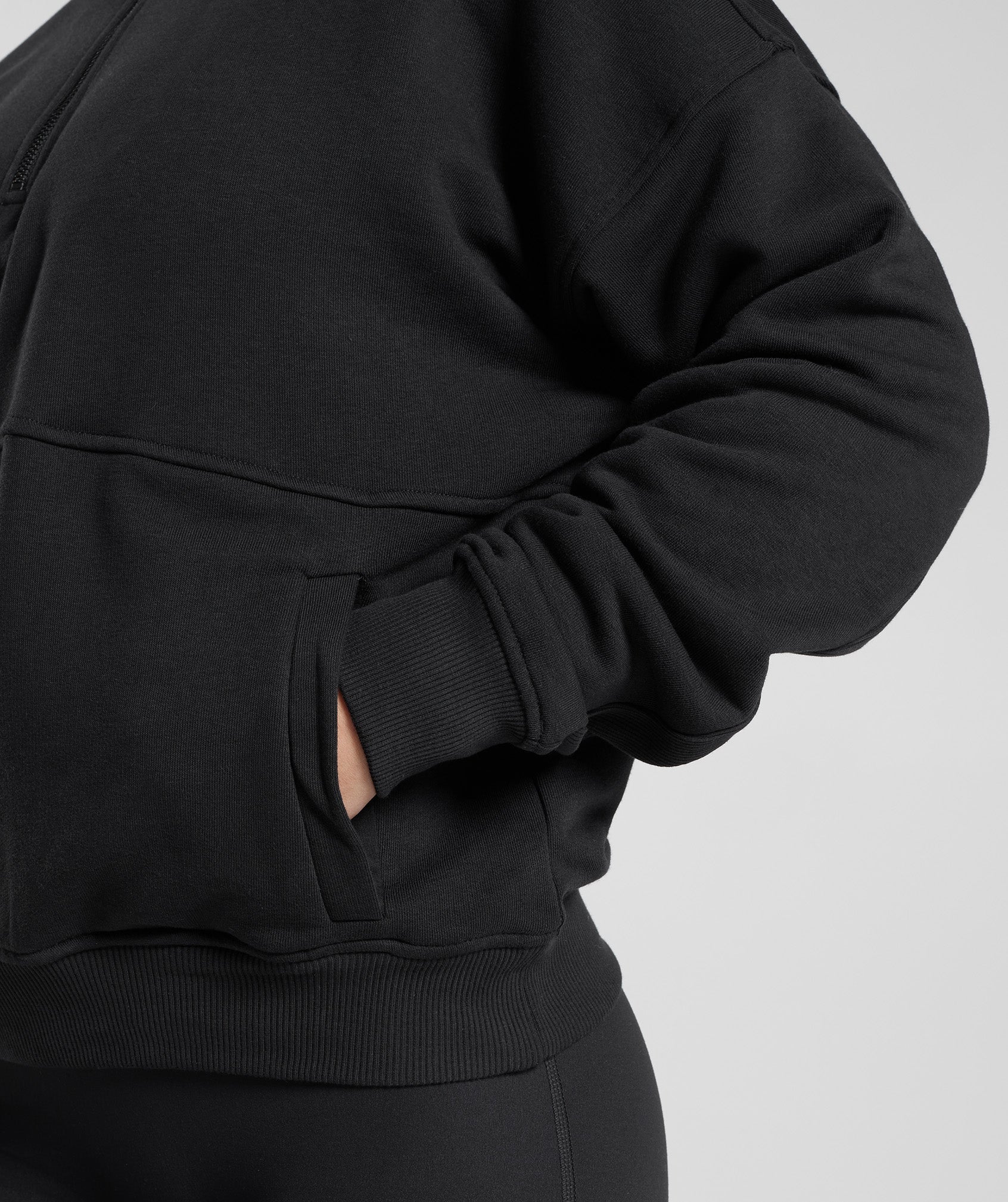 Gymshark Legacy 1/4 Zip Sweatshirt - Black - Image 6