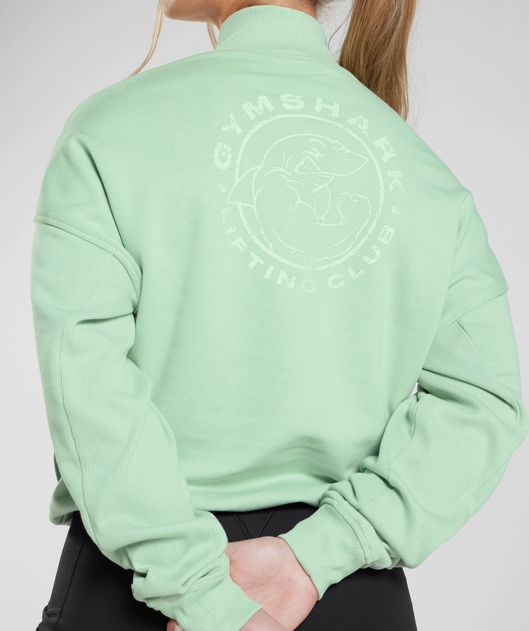 Gymshark Legacy 1/4 Zip Sweatshirt - Mist Green - Image 3