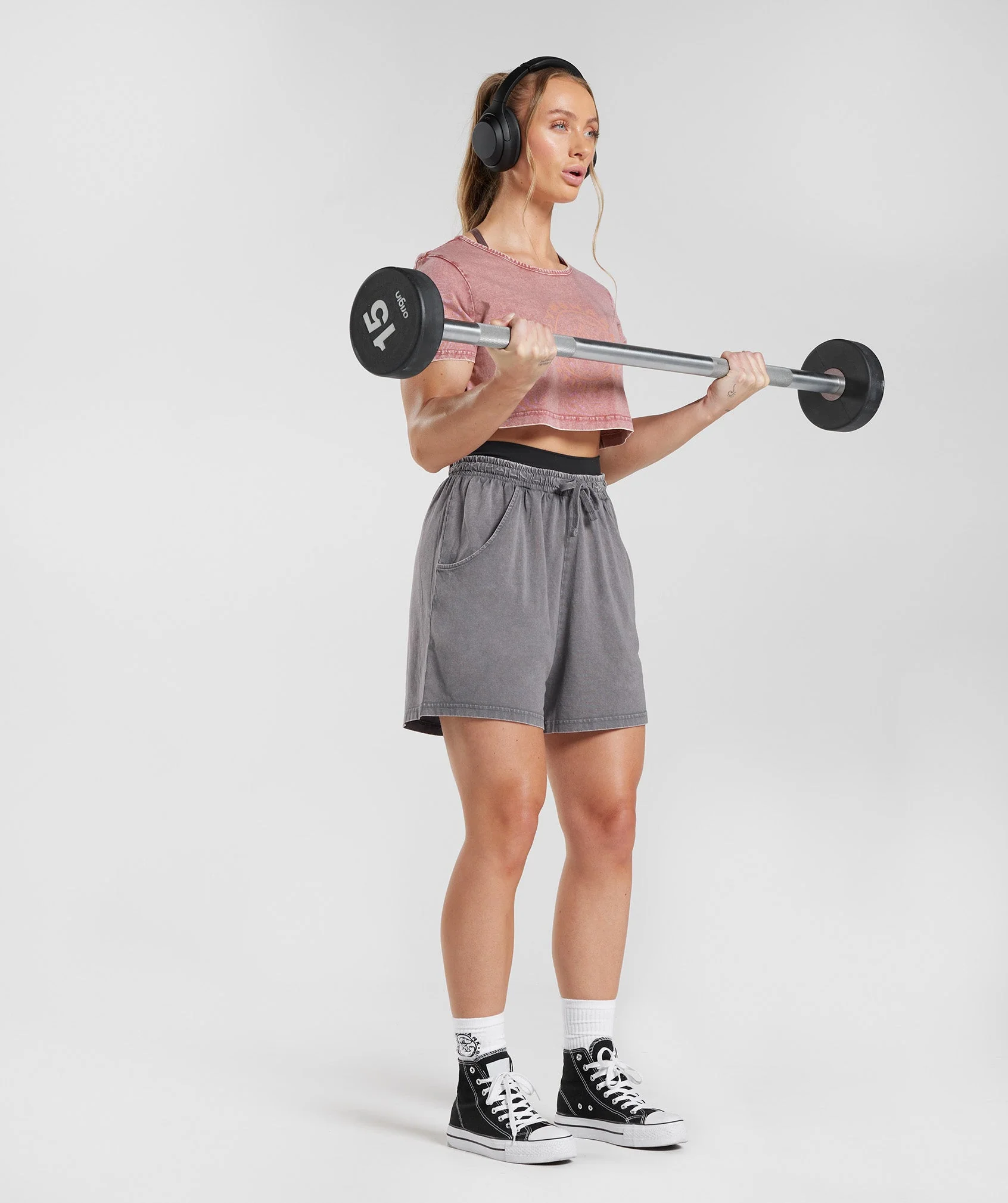 Gymshark Legacy Crop Top - Terracotta Pink/Acid Wash - Image 4
