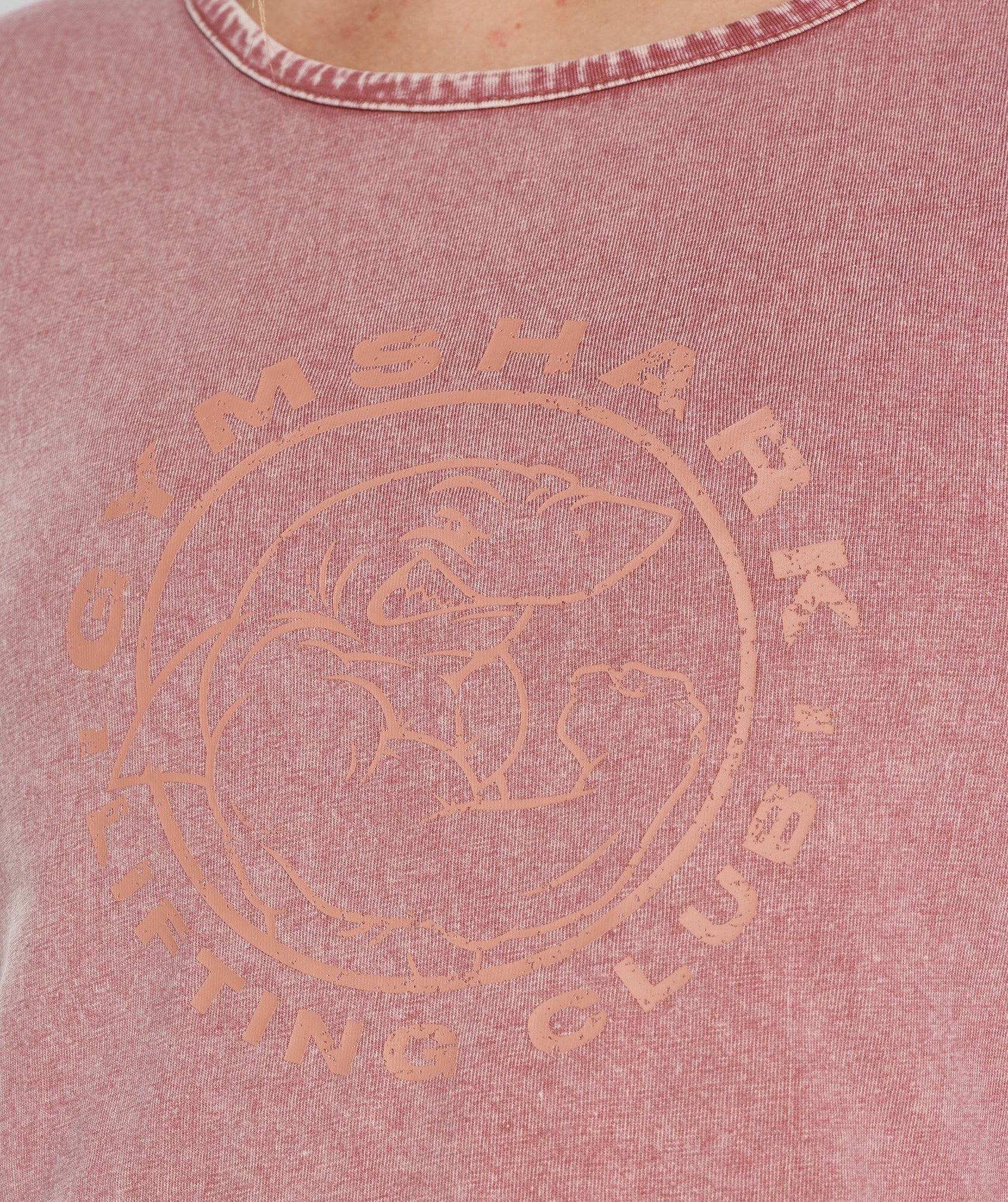 Gymshark Legacy Crop Top - Terracotta Pink/Acid Wash - Image 6