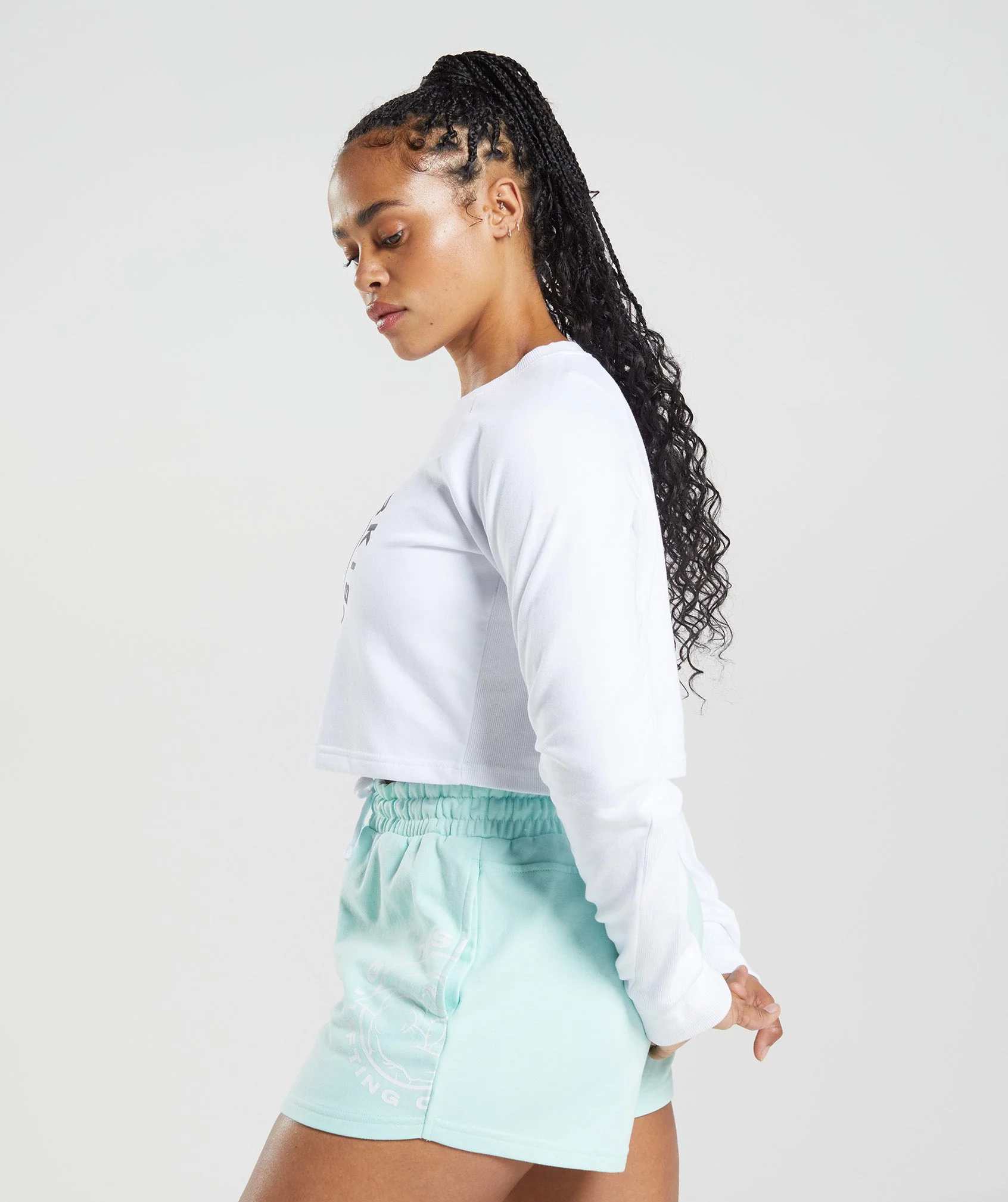 Gymshark Legacy Cropped Sweater - White - Image 3