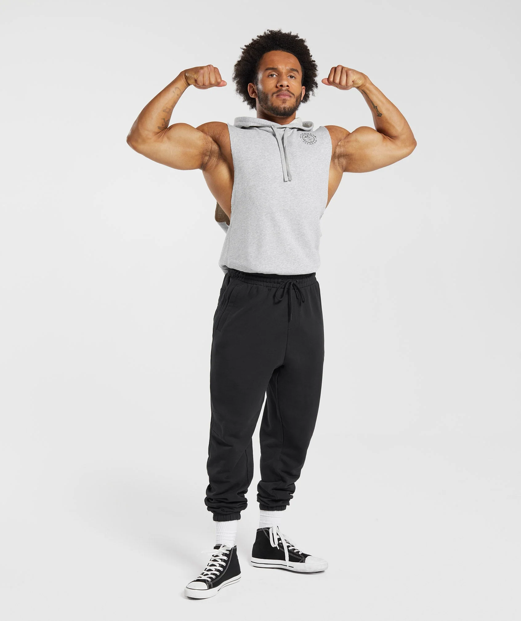 Gymshark Legacy Drop Arm Hoodie - Light Grey Marl - Image 4