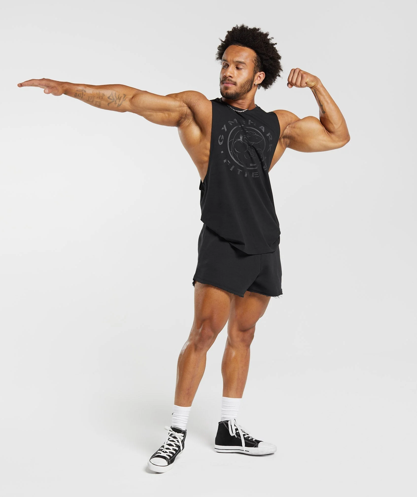 Gymshark Legacy Drop Arm Tank - Black - Image 8