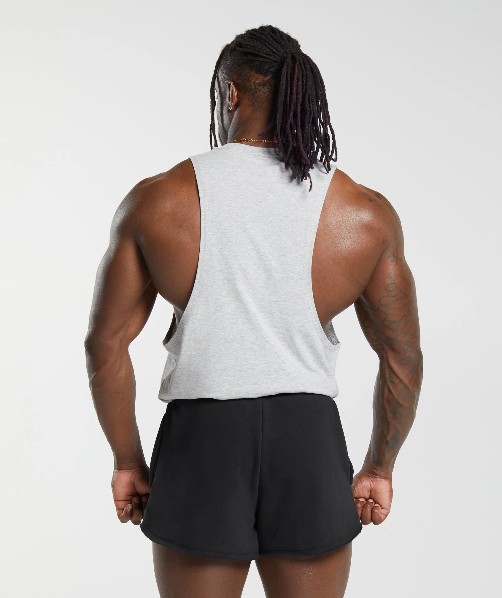 Gymshark Legacy Drop Arm Tank - Light Grey Marl - Image 2
