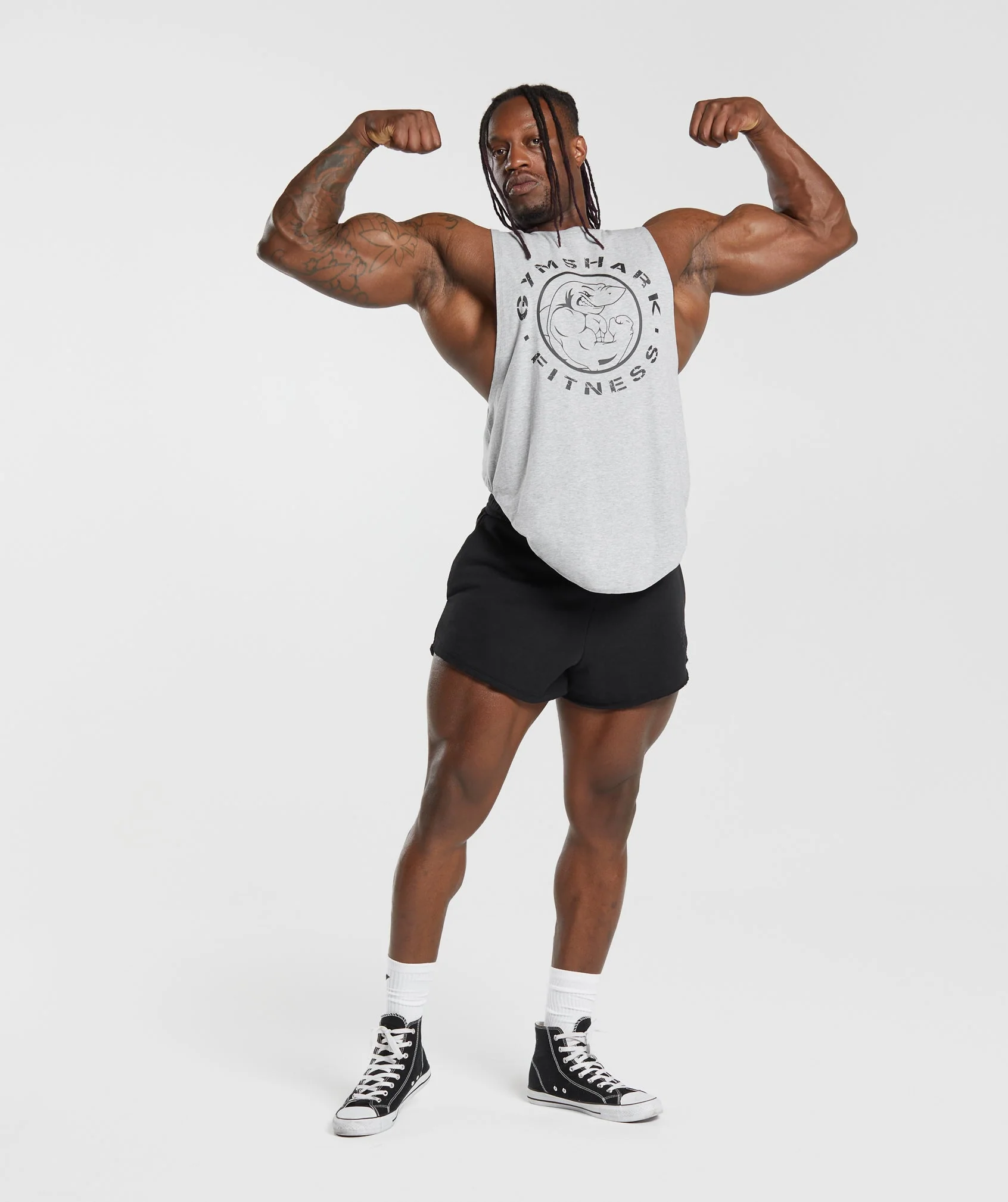 Gymshark Legacy Drop Arm Tank - Light Grey Marl - Image 4