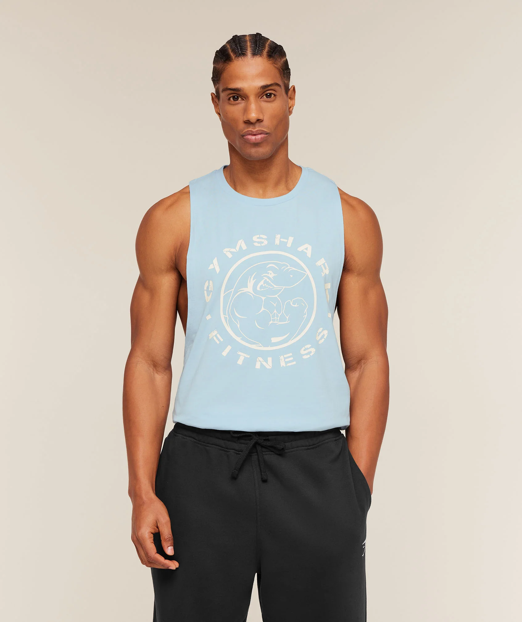 Gymshark Legacy Drop Arm Tank - Chilled Blue - Image 3