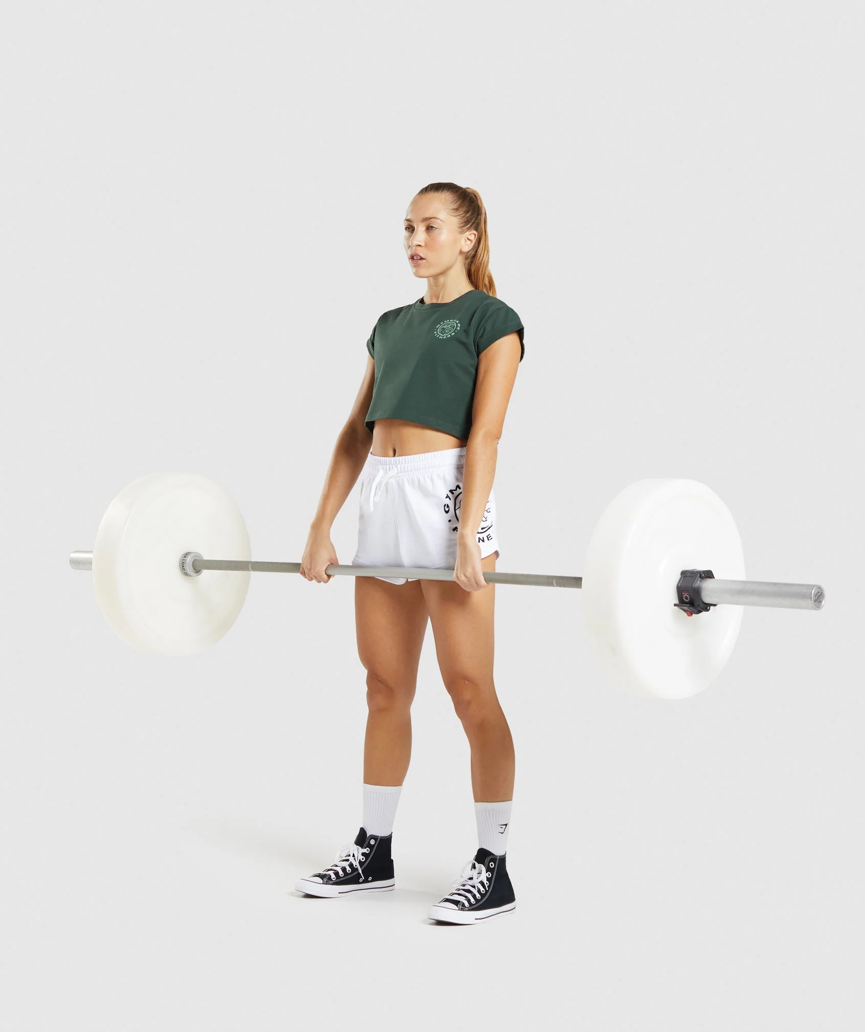 Gymshark Legacy Graphic Crop Tee - Dark Green - Image 4