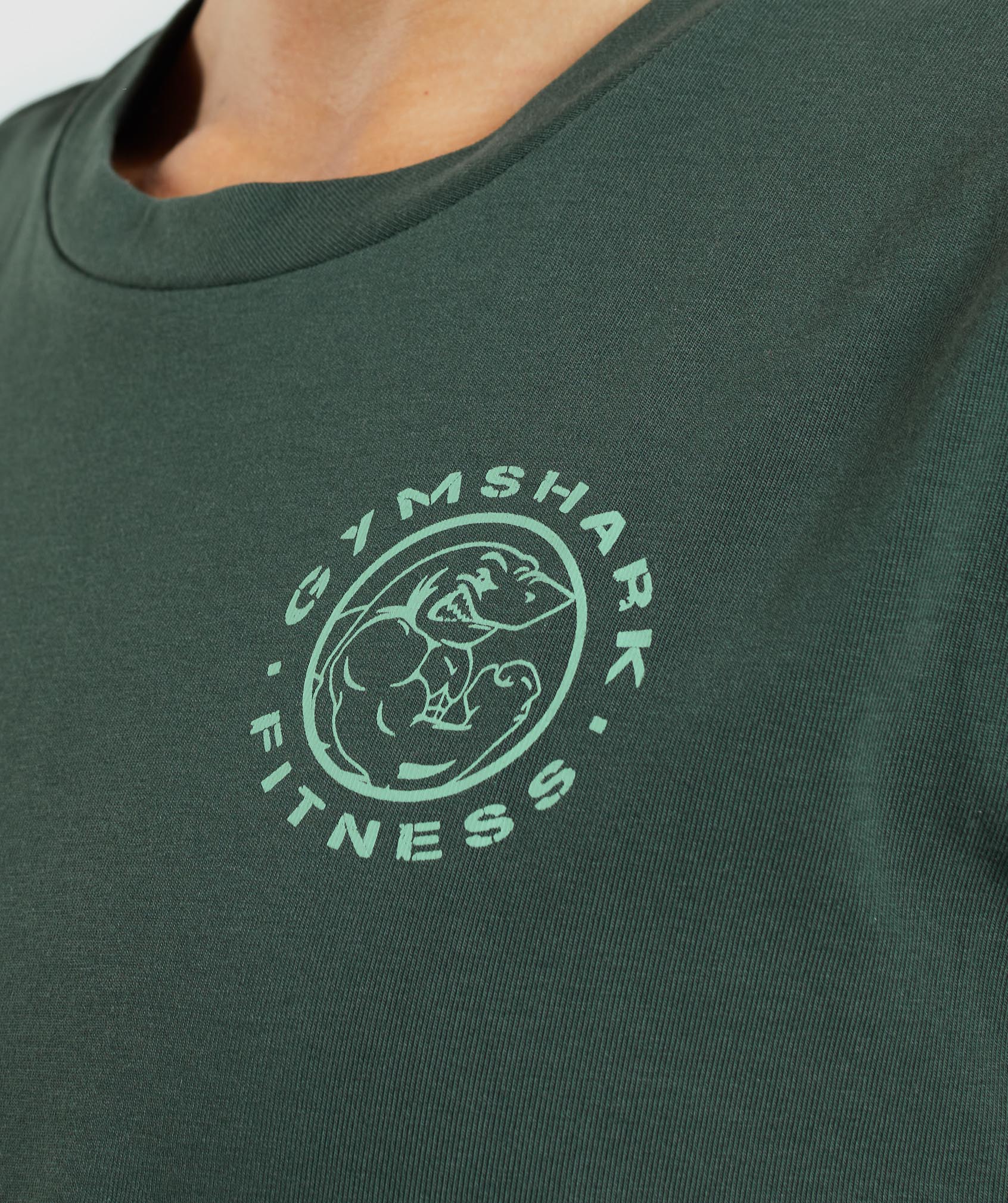 Gymshark Legacy Graphic Crop Tee - Dark Green - Image 5