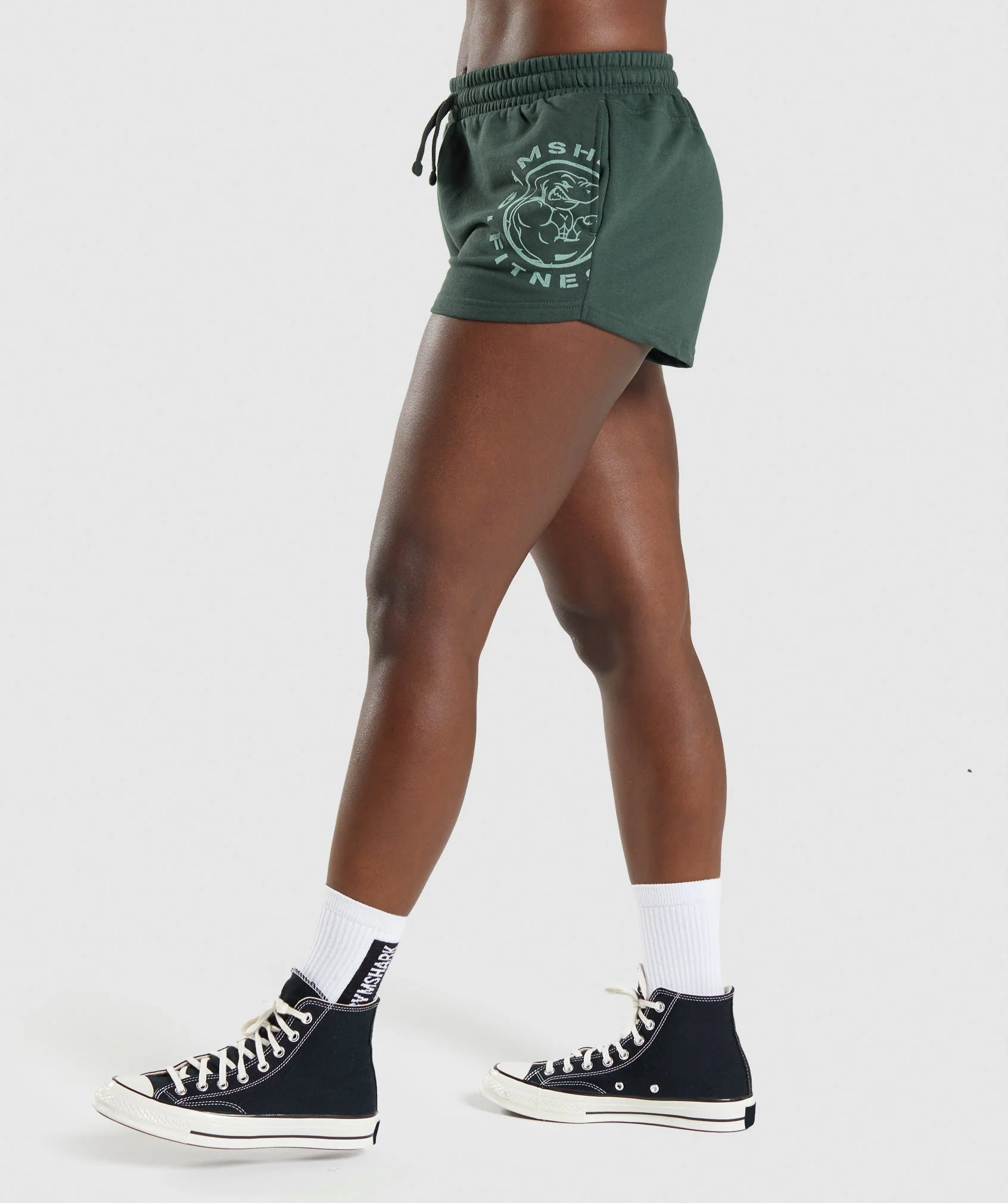 Gymshark Legacy Graphic Shorts - Dark Green - Image 3