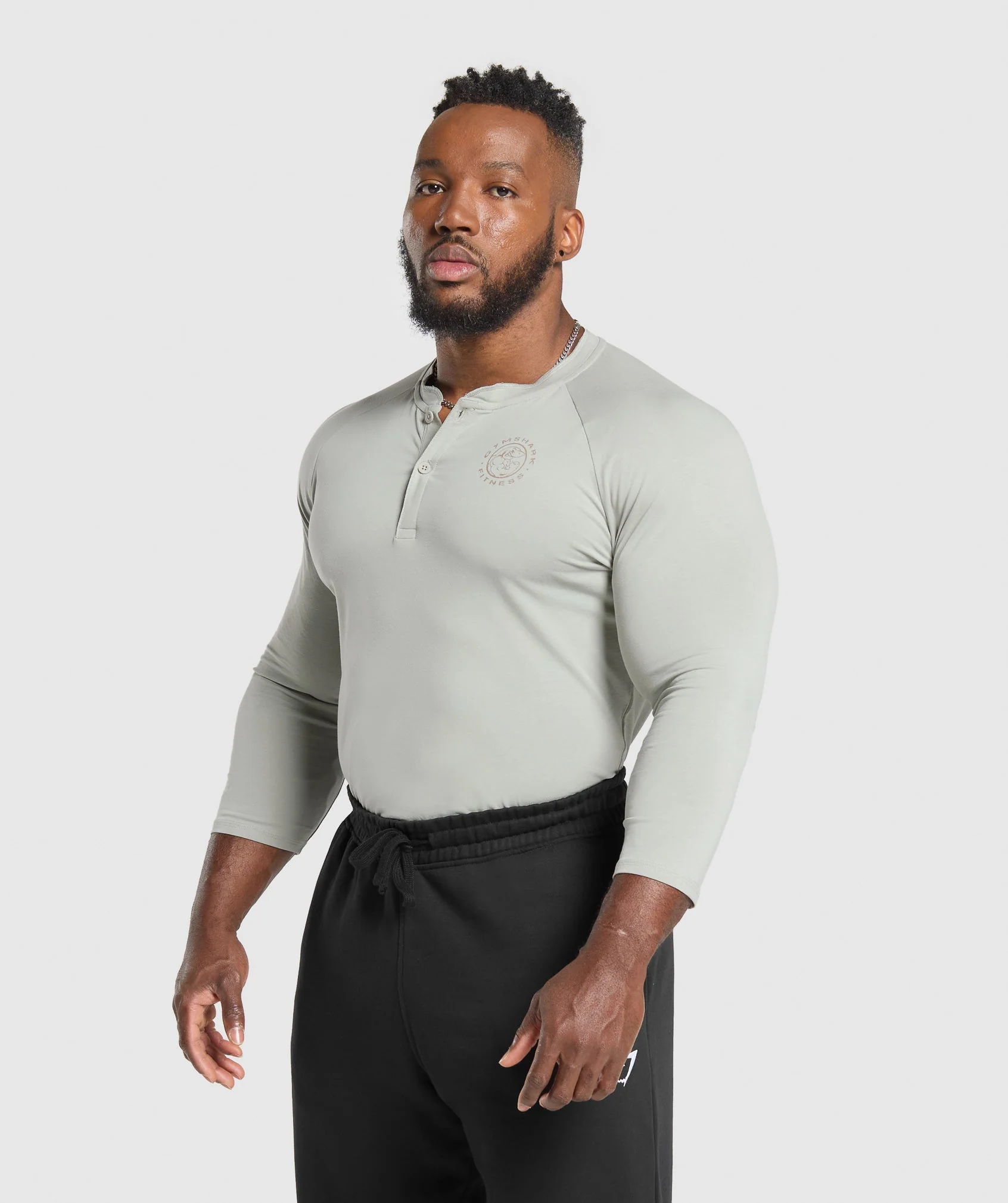 Gymshark Legacy Henley - Stone Grey - Image 3