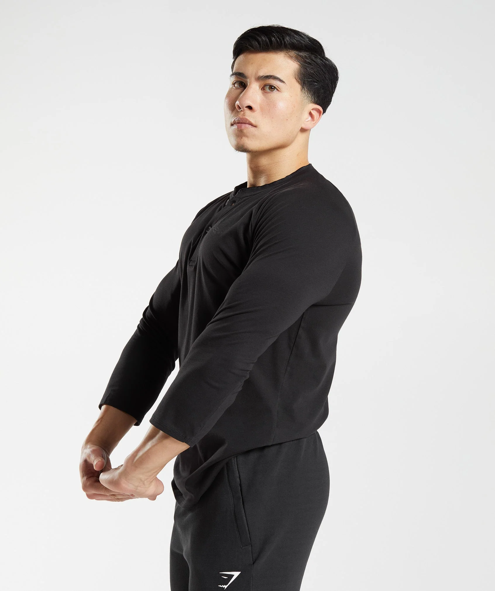 Gymshark Legacy Henley Top - Black - Image 3