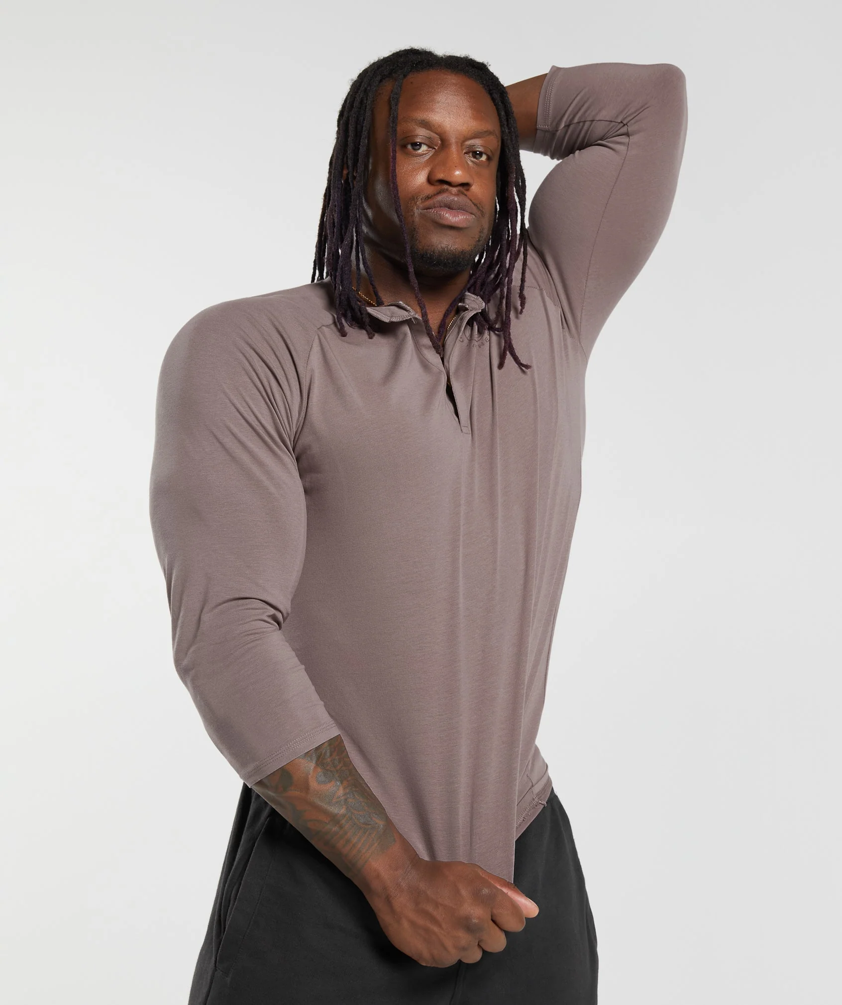 Gymshark Legacy Henley - Washed Mauve - Image 6