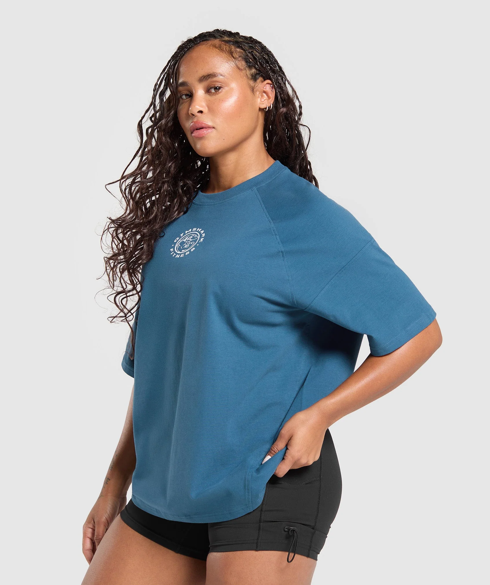 Gymshark Legacy Logo Oversized T-Shirt - Success Blue - Image 3