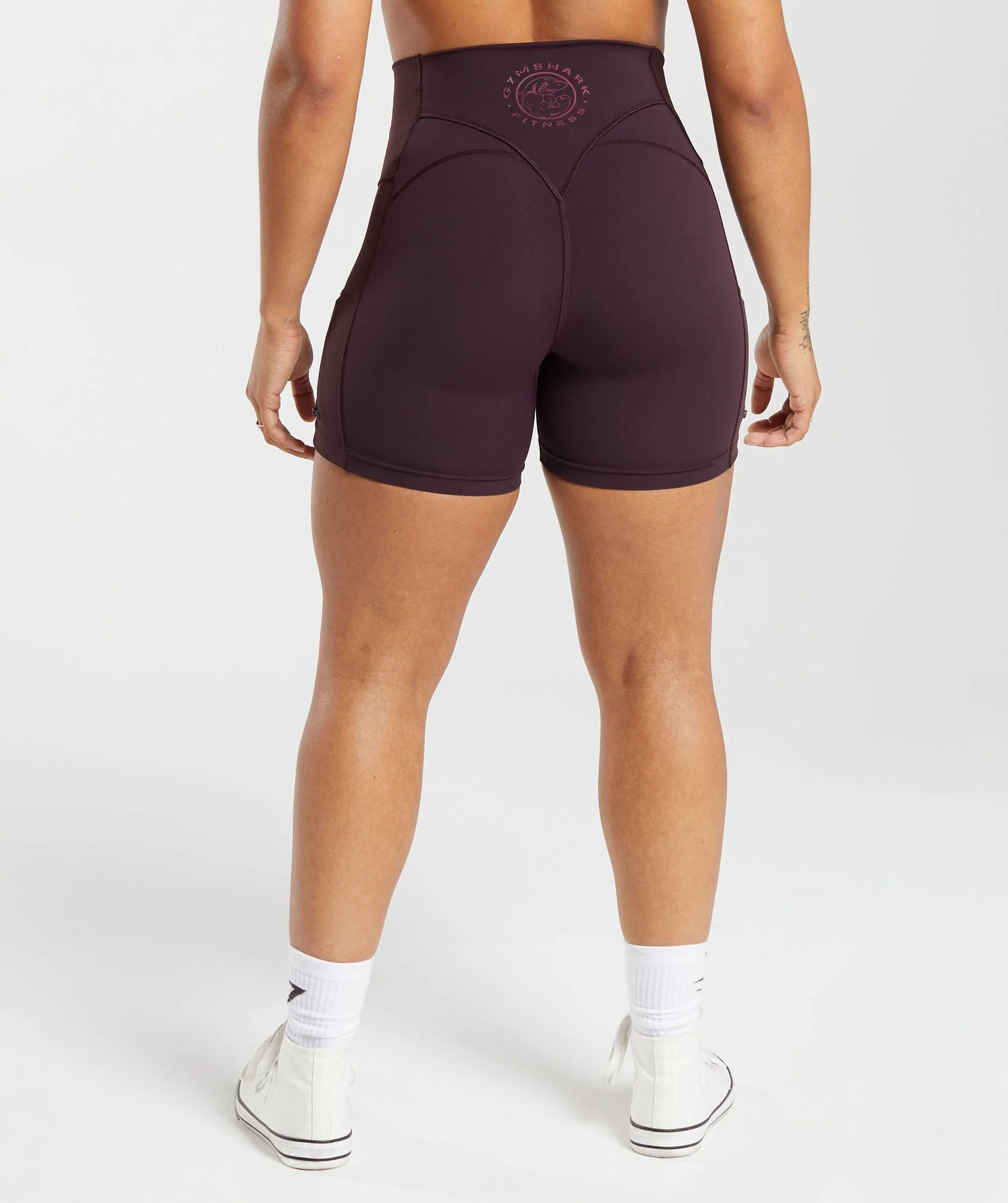 Gymshark Legacy Tight Shorts - Plum Brown - Image 2