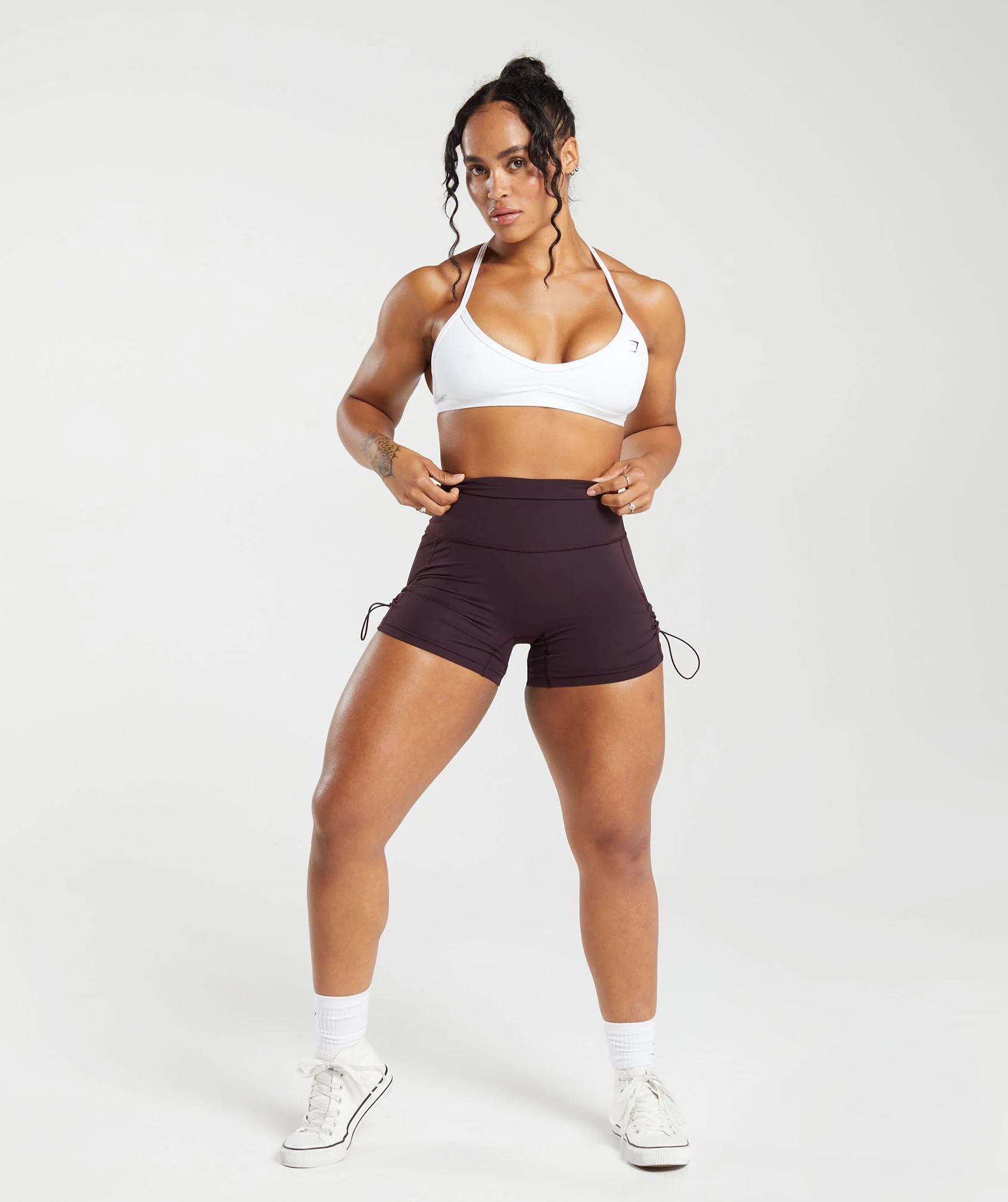 Gymshark Legacy Tight Shorts - Plum Brown - Image 4