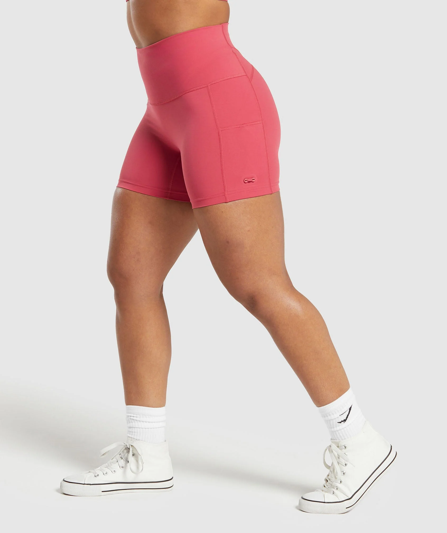 Gymshark Legacy Logo Tight Shorts - Vintage Pink - Image 3