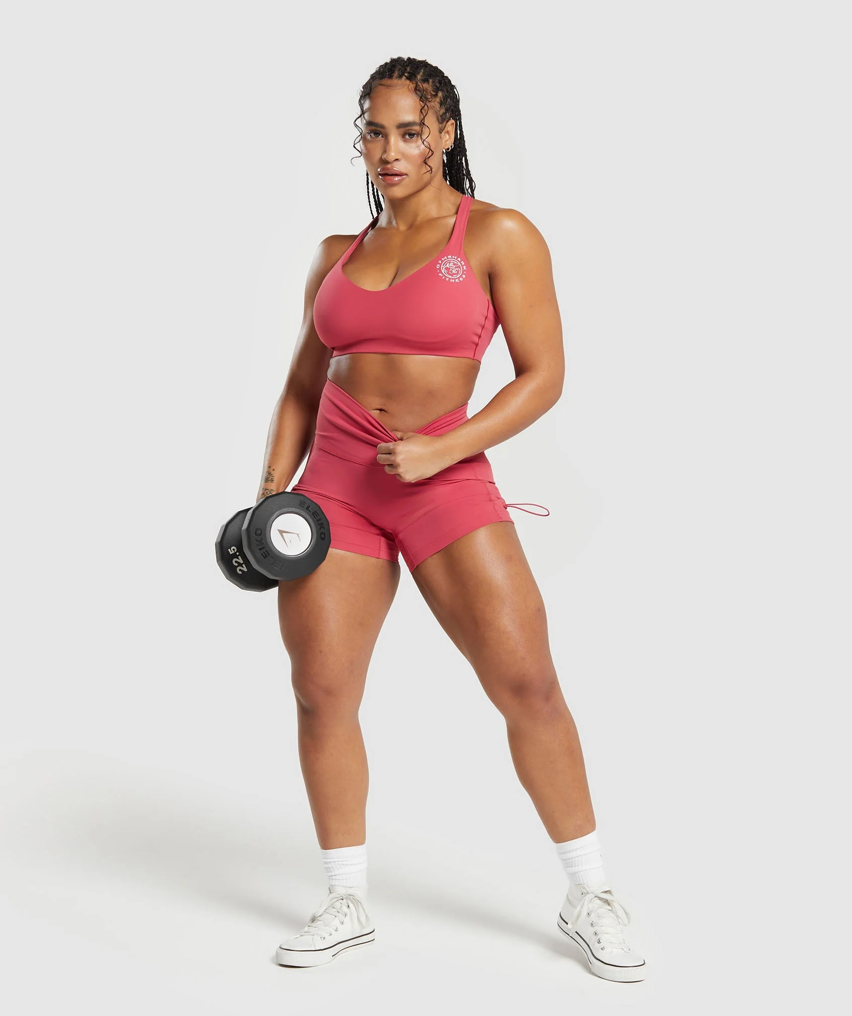 Gymshark Legacy Logo Tight Shorts - Vintage Pink - Image 4