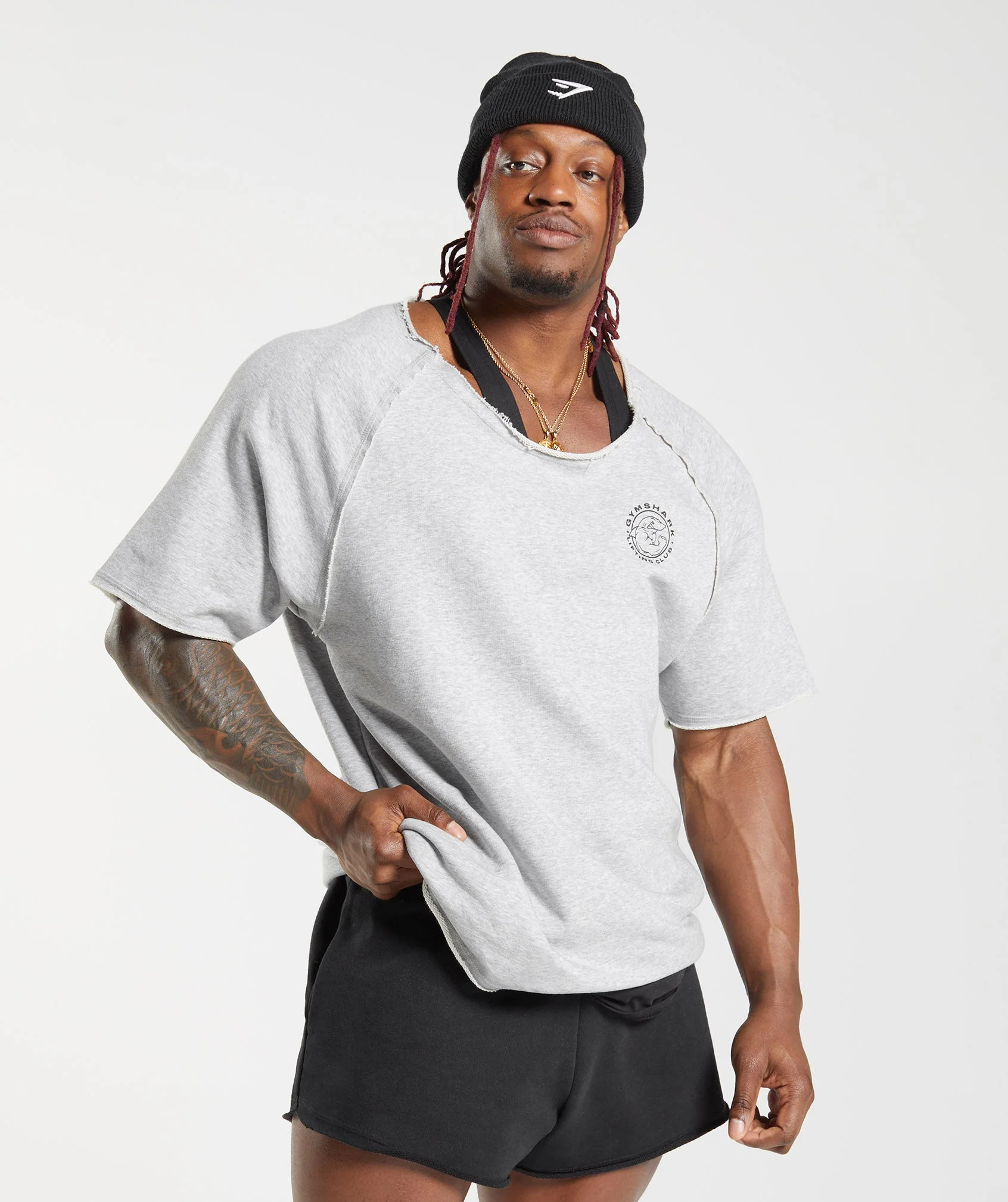 Gymshark Legacy Rag Top - Light Grey Marl
