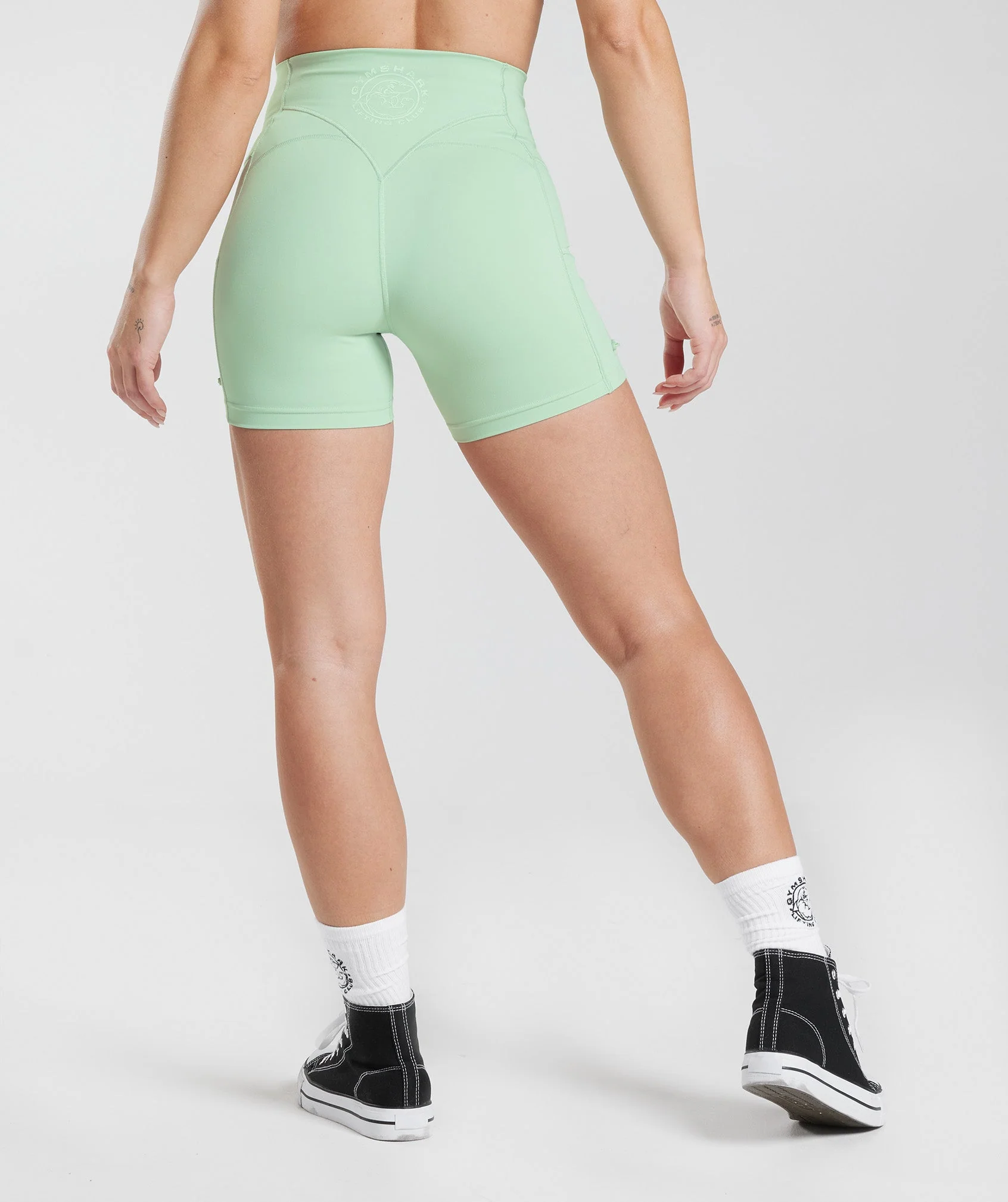 Gymshark Legacy Ruched Tight Shorts - Mist Green - Image 2