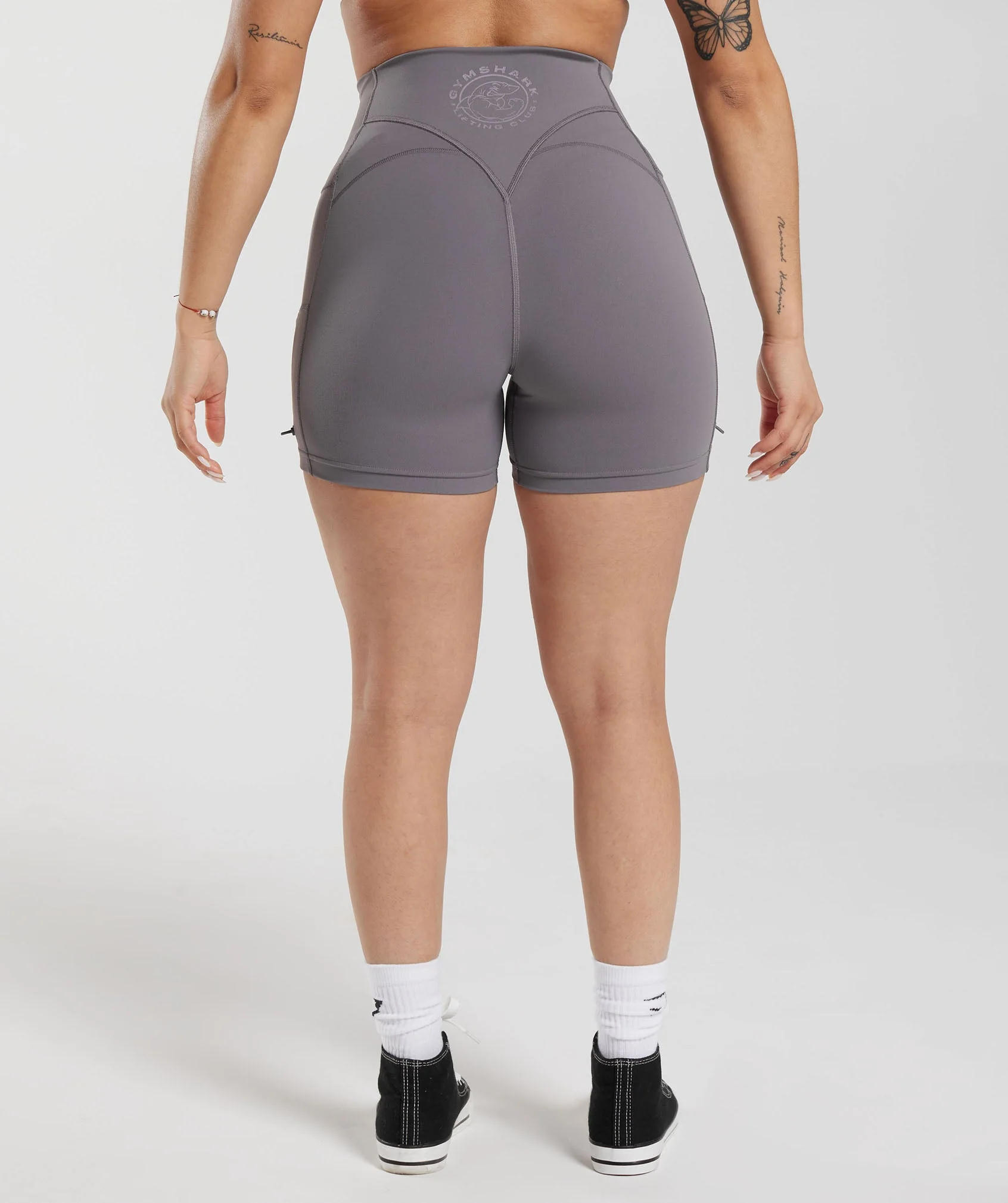 Gymshark Legacy Ruched Tight Shorts - Titanium Grey - Image 2