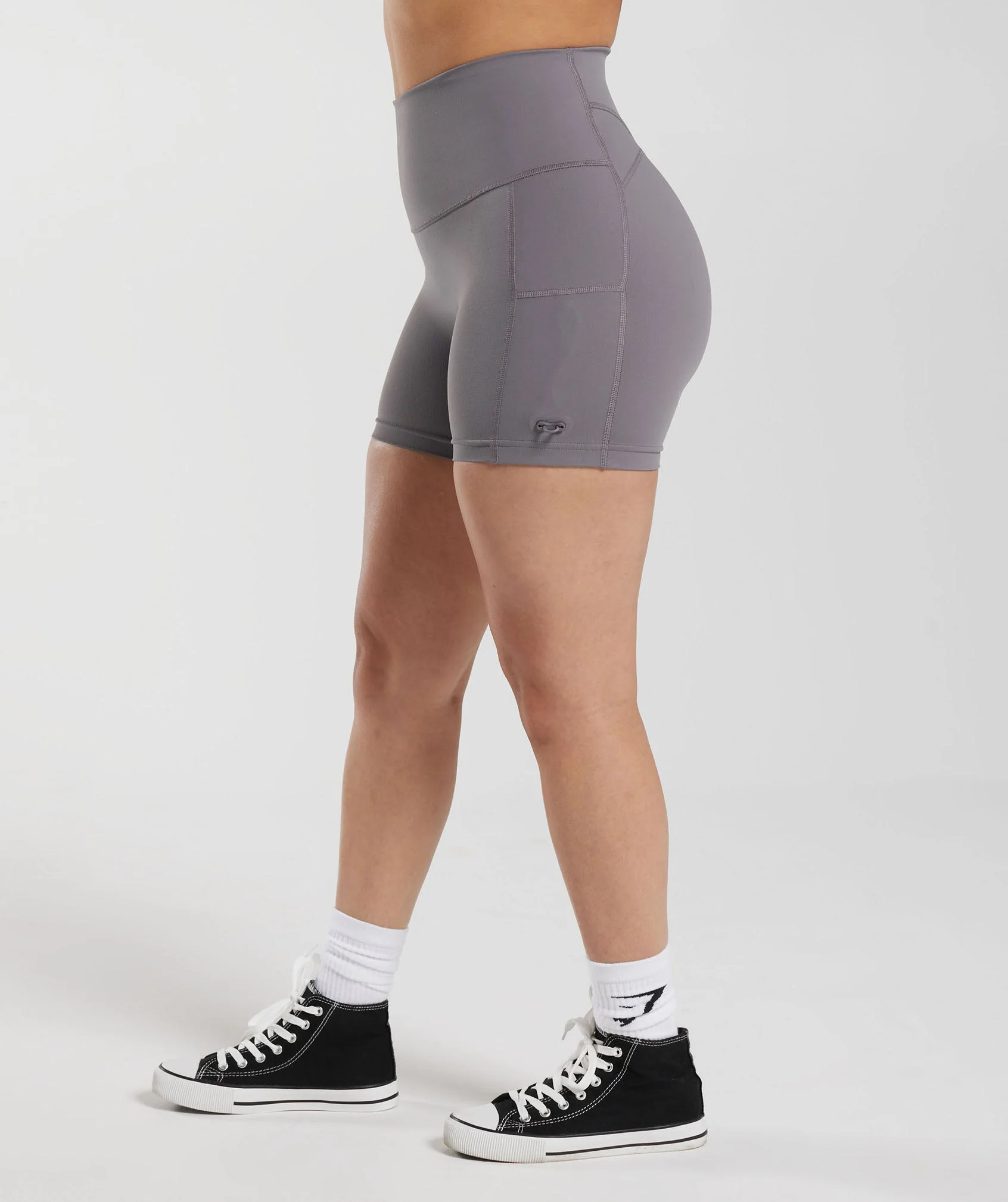 Gymshark Legacy Ruched Tight Shorts - Titanium Grey - Image 3