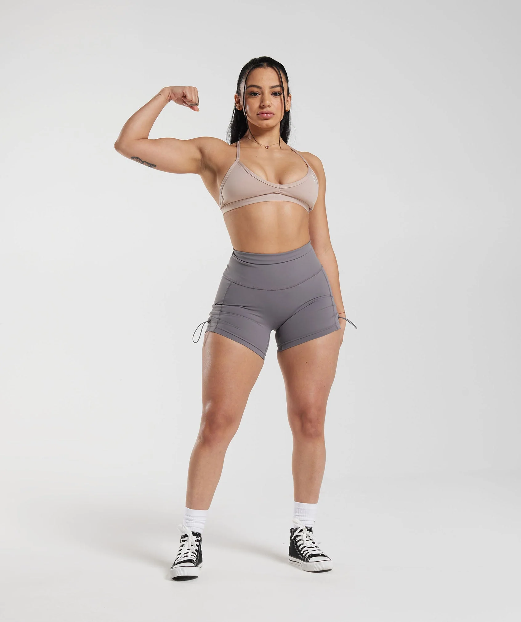Gymshark Legacy Ruched Tight Shorts - Titanium Grey - Image 4