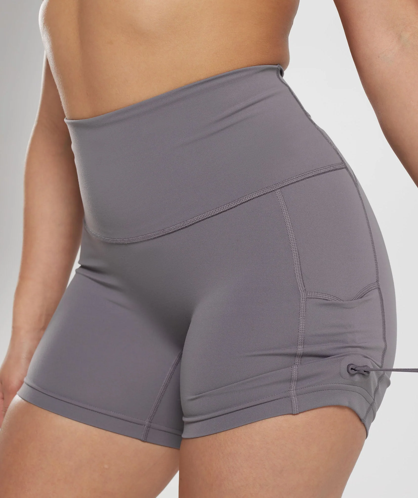 Gymshark Legacy Ruched Tight Shorts - Titanium Grey - Image 5