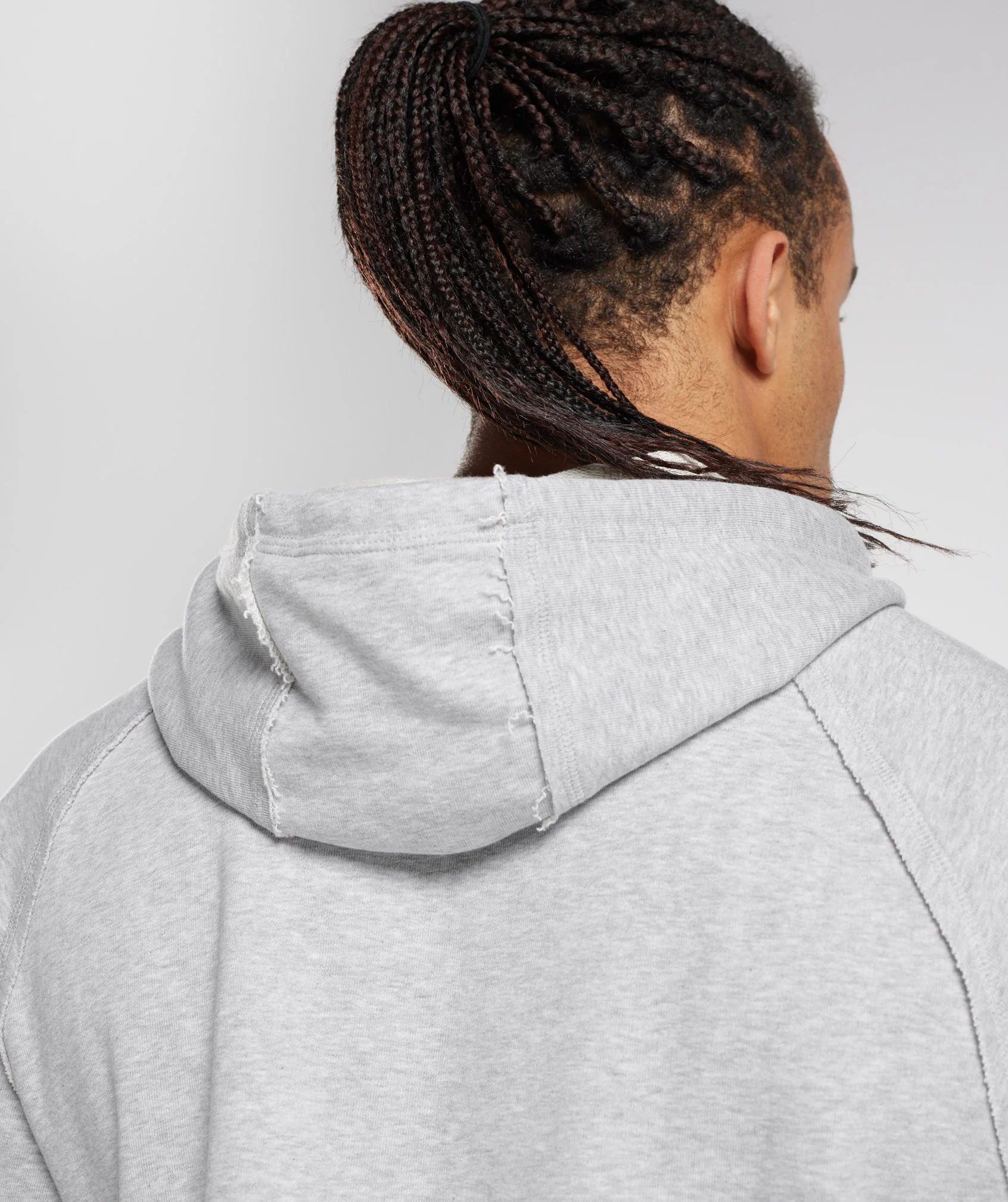 Gymshark Legacy Short Sleeve Cropped Hoodie - Light Grey Marl - Image 5