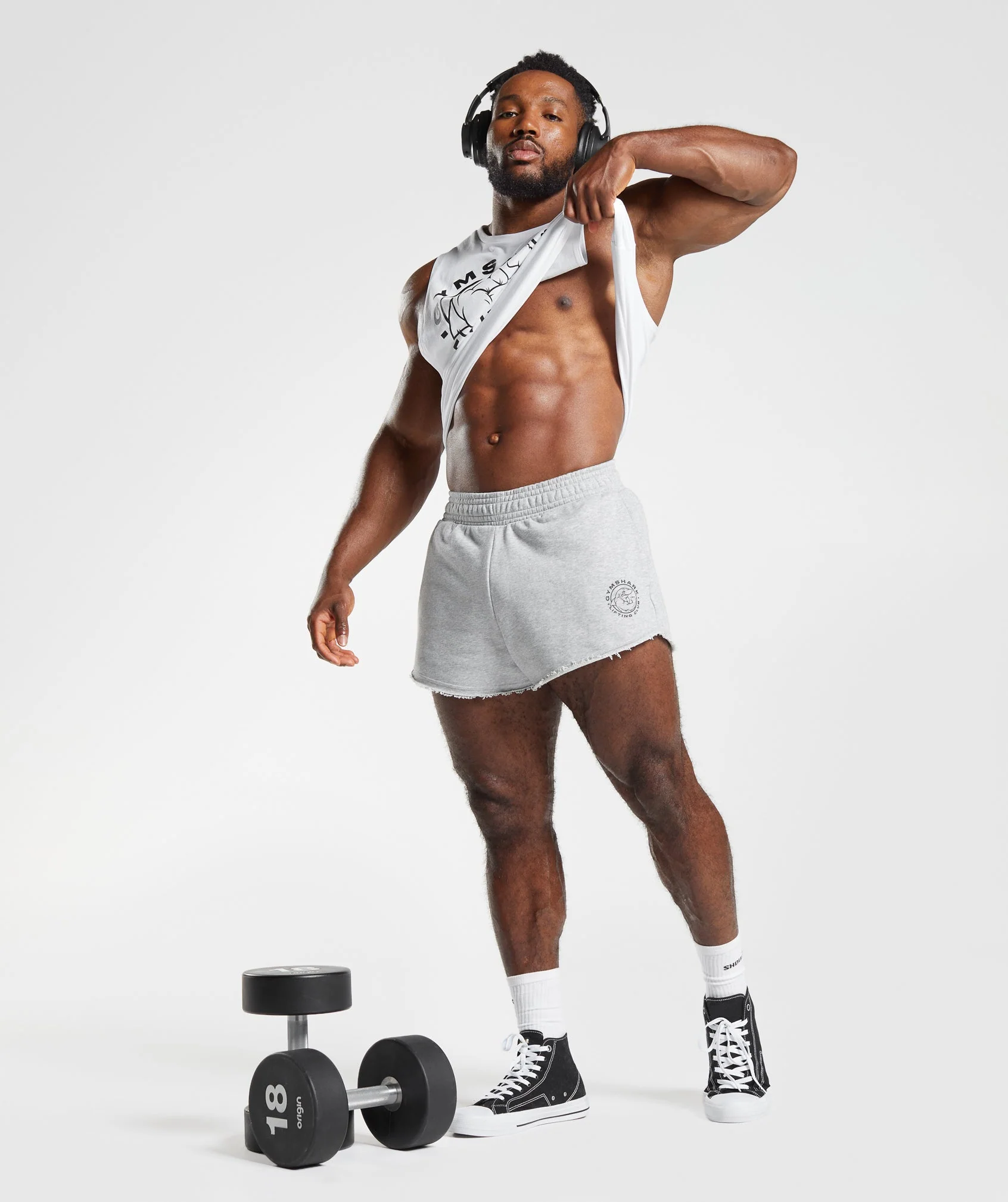 Gymshark Legacy Shorts - Light Grey Marl - Image 4