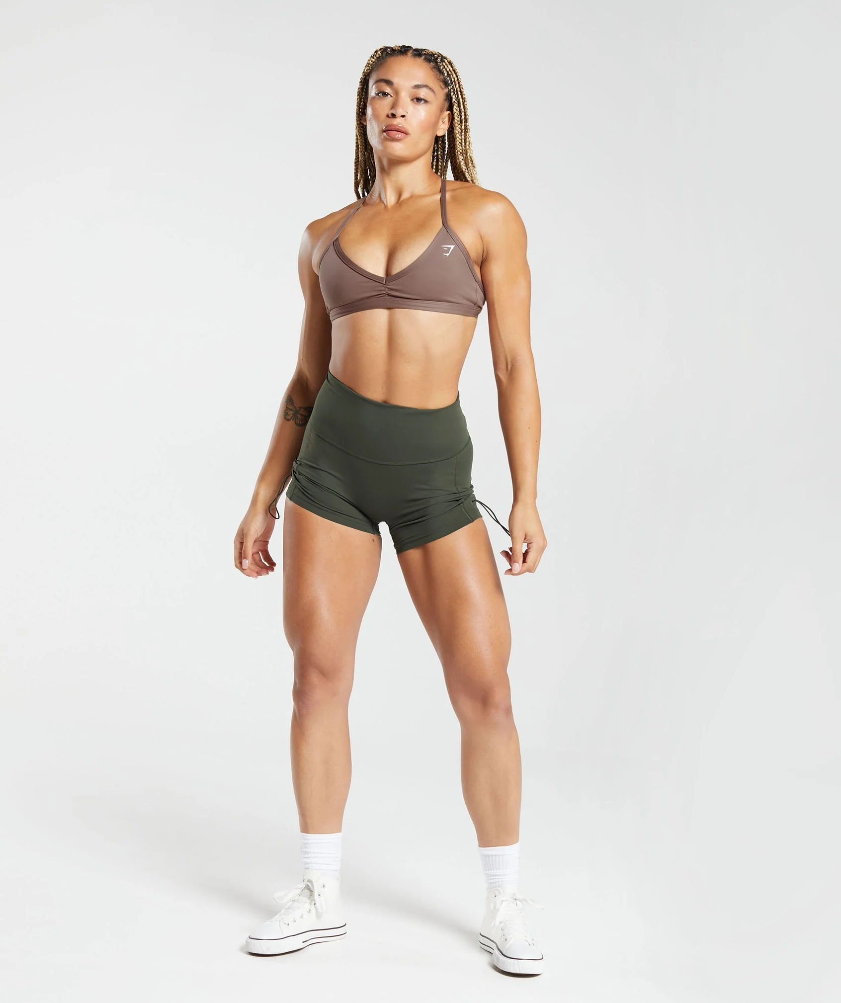 Gymshark Legacy Tight Shorts - Deep Olive Green - Image 4