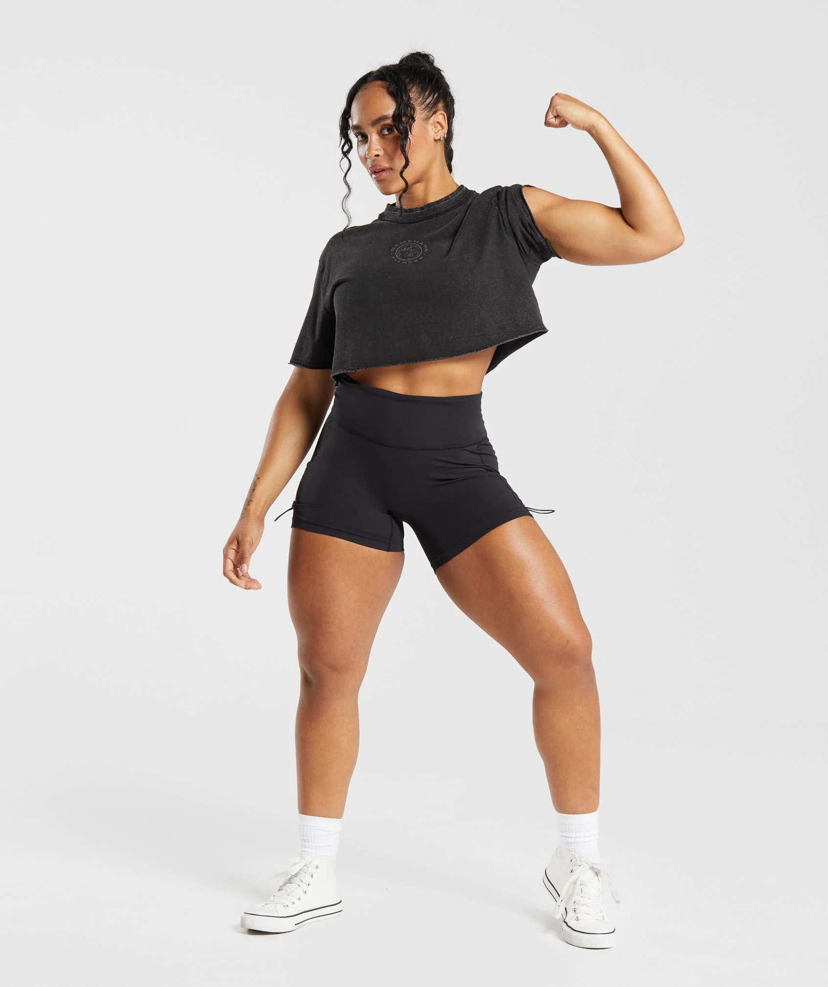 Gymshark Legacy Washed Crop Top - Black - Image 4