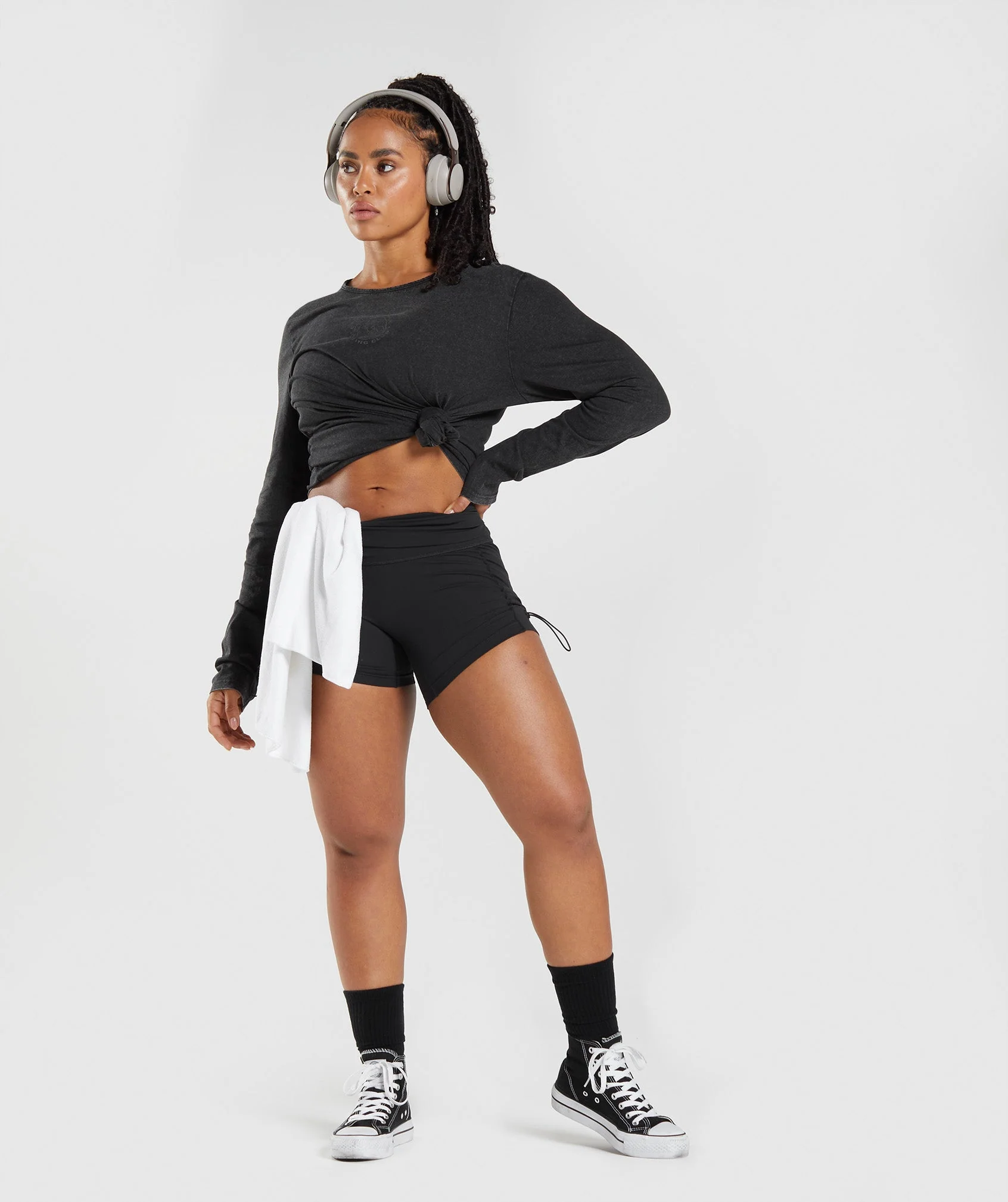 Gymshark Legacy Washed Long Sleeve Top - Black - Image 4