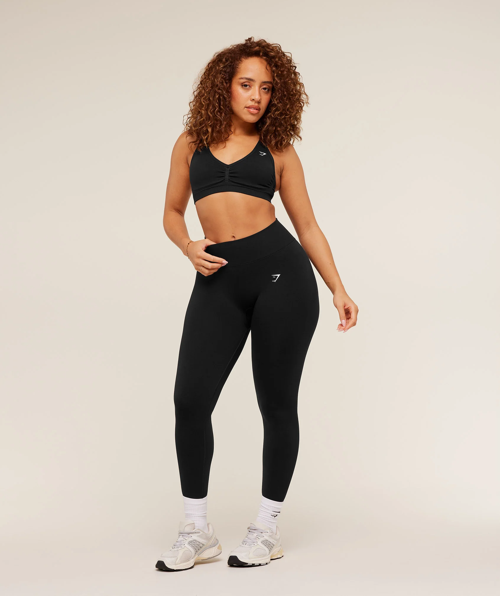 Gymshark Lift Seamless Leggings - Black/Black Marl - Image 4