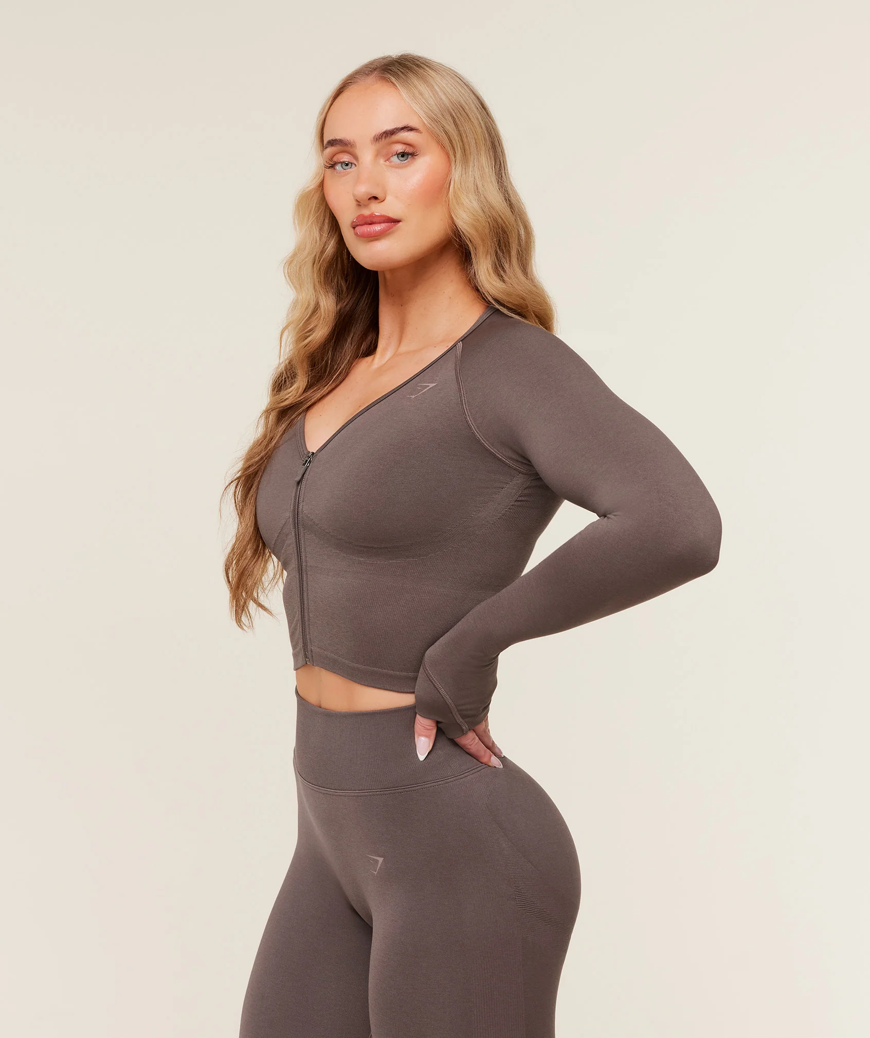 Gymshark Lift Seamless Jacket - Cool Brown - Image 3